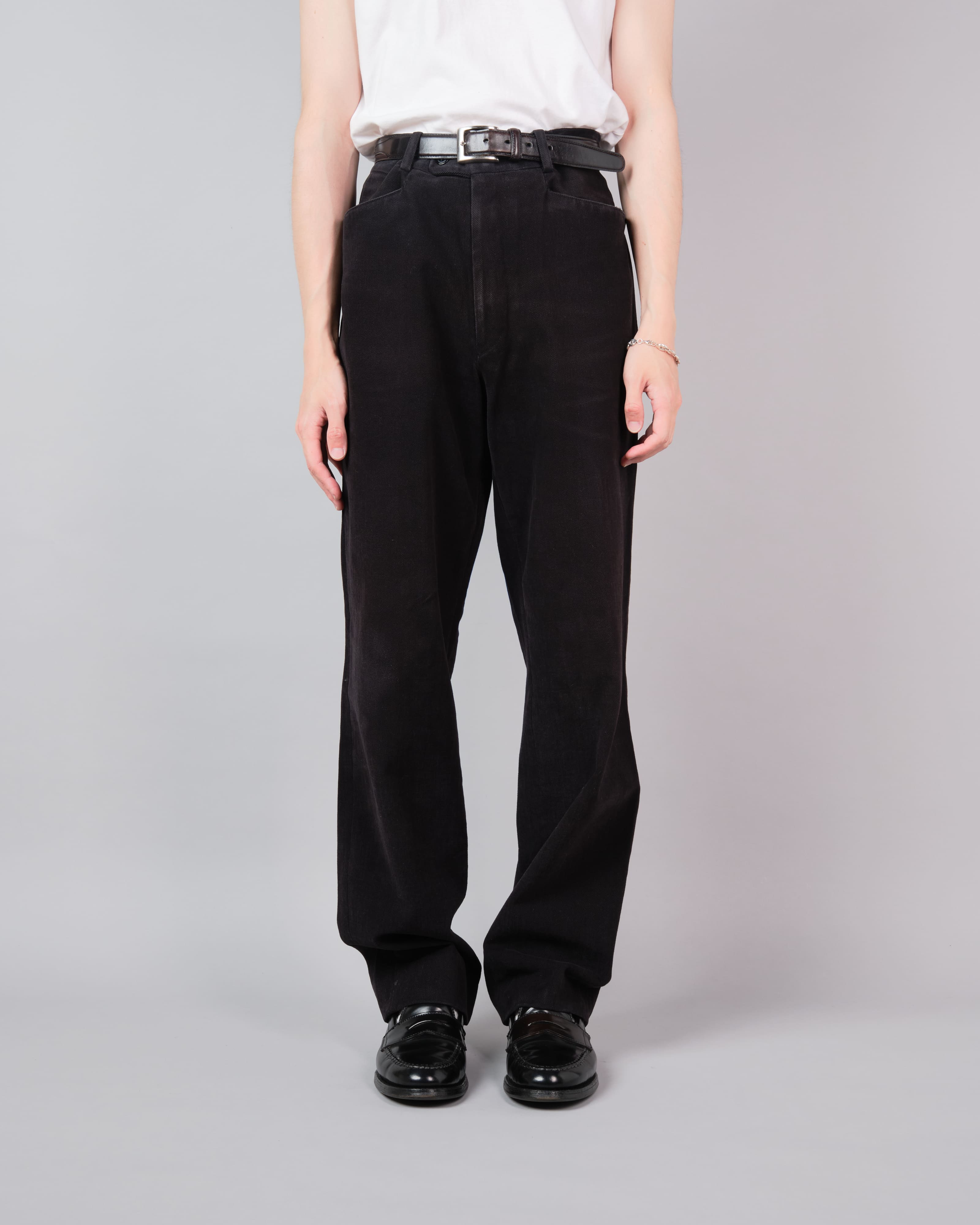 90's】Old BERNARD ZINS Black Cotton Twill Trousers Size.44
