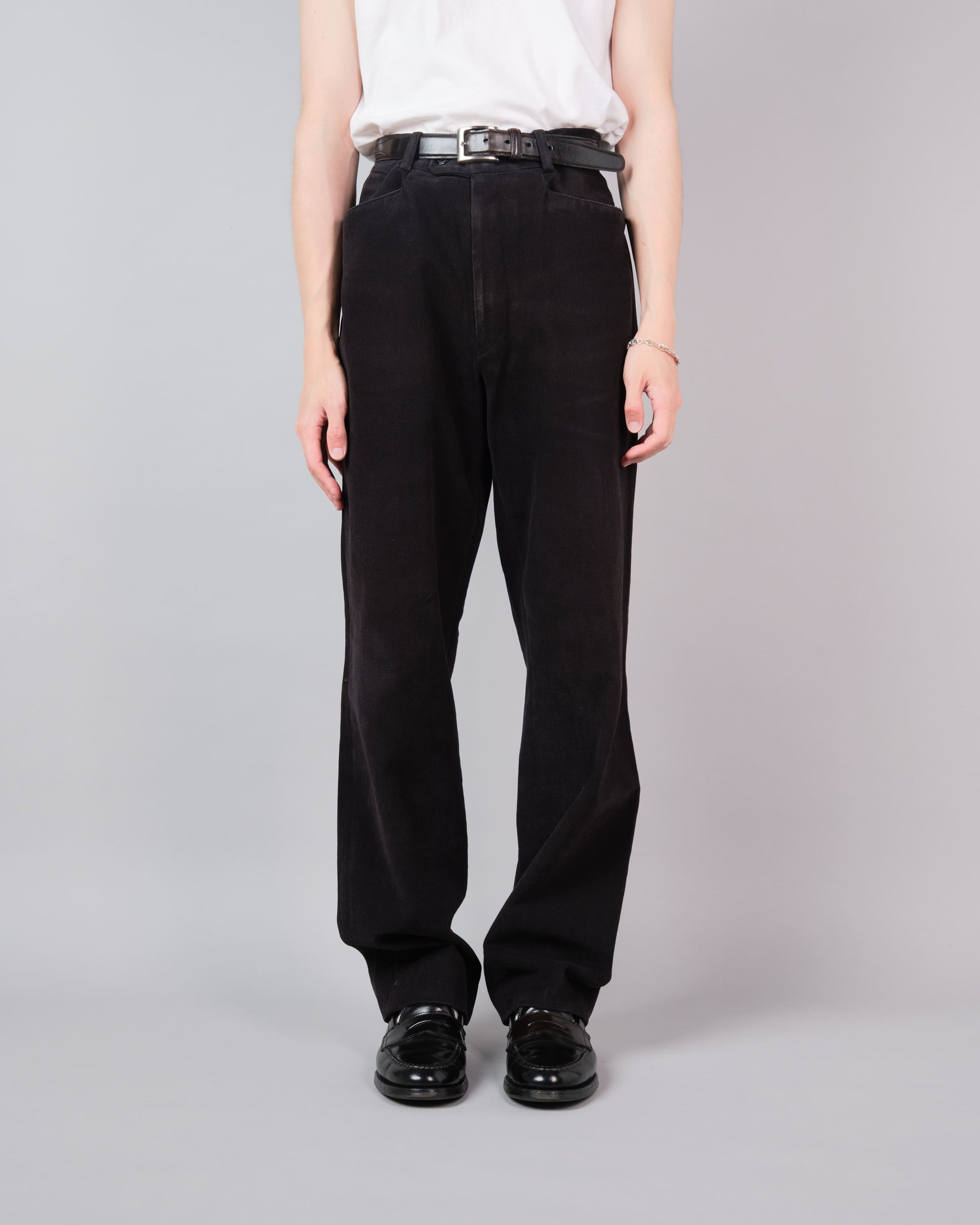 ［~90’s］Old BERNARD ZINS Black Cotton Twill Trousers Size.44 "EMILIO BATCHI 別注"