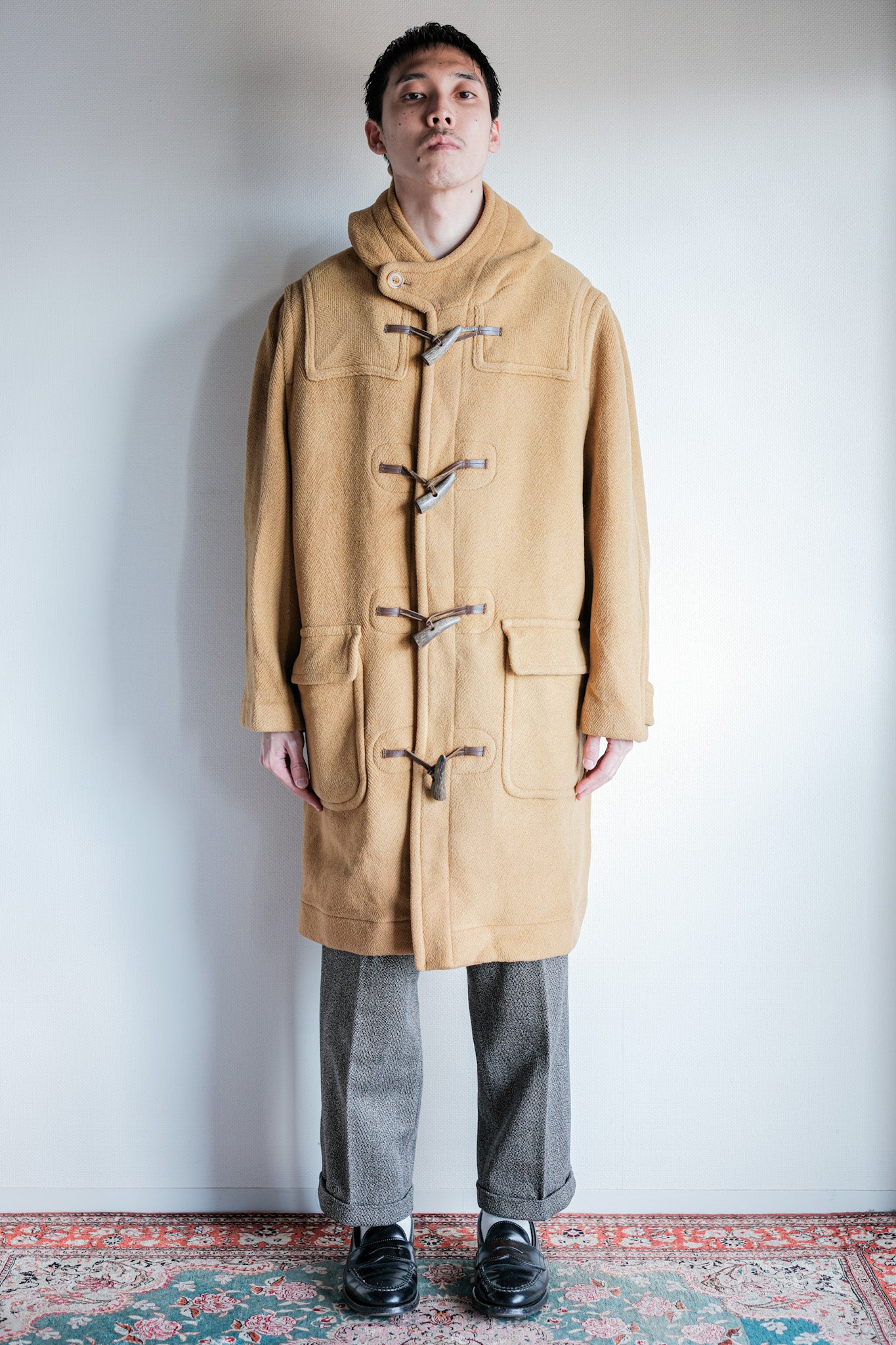 ［~90's］Old INVERTERE HBT Wool Duffle Coat Size.38R "Moorbrook"
