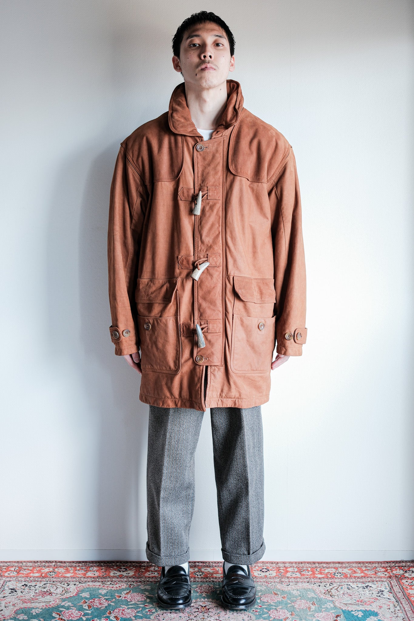［~90's］Old INVERTERE Leather Duffle Coat Size.XS