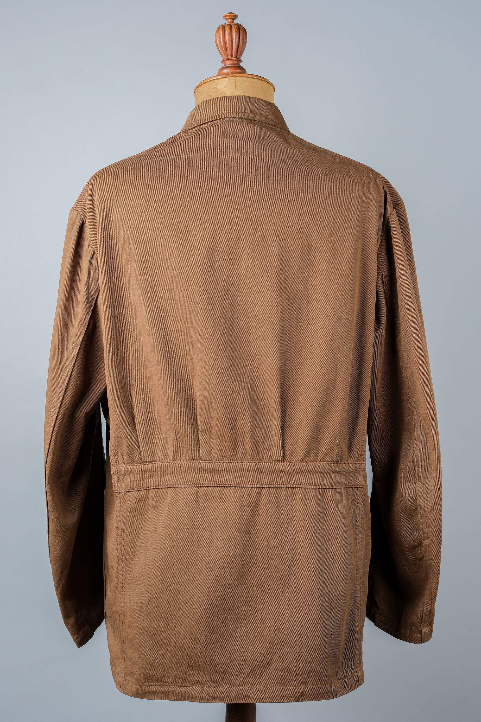 ［~50's］French Vintage Brown Cotton Thin Twill Lapel Work Jacket "Adolphe Lafont"