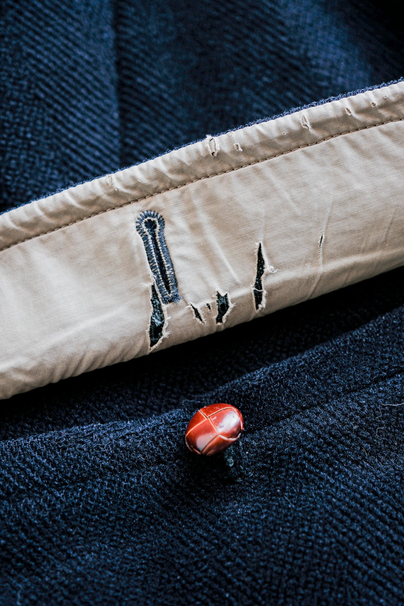［~90's］Old INVERTERE HBT Wool Jacket With Chin Strap Size.40 "Moorbrook"