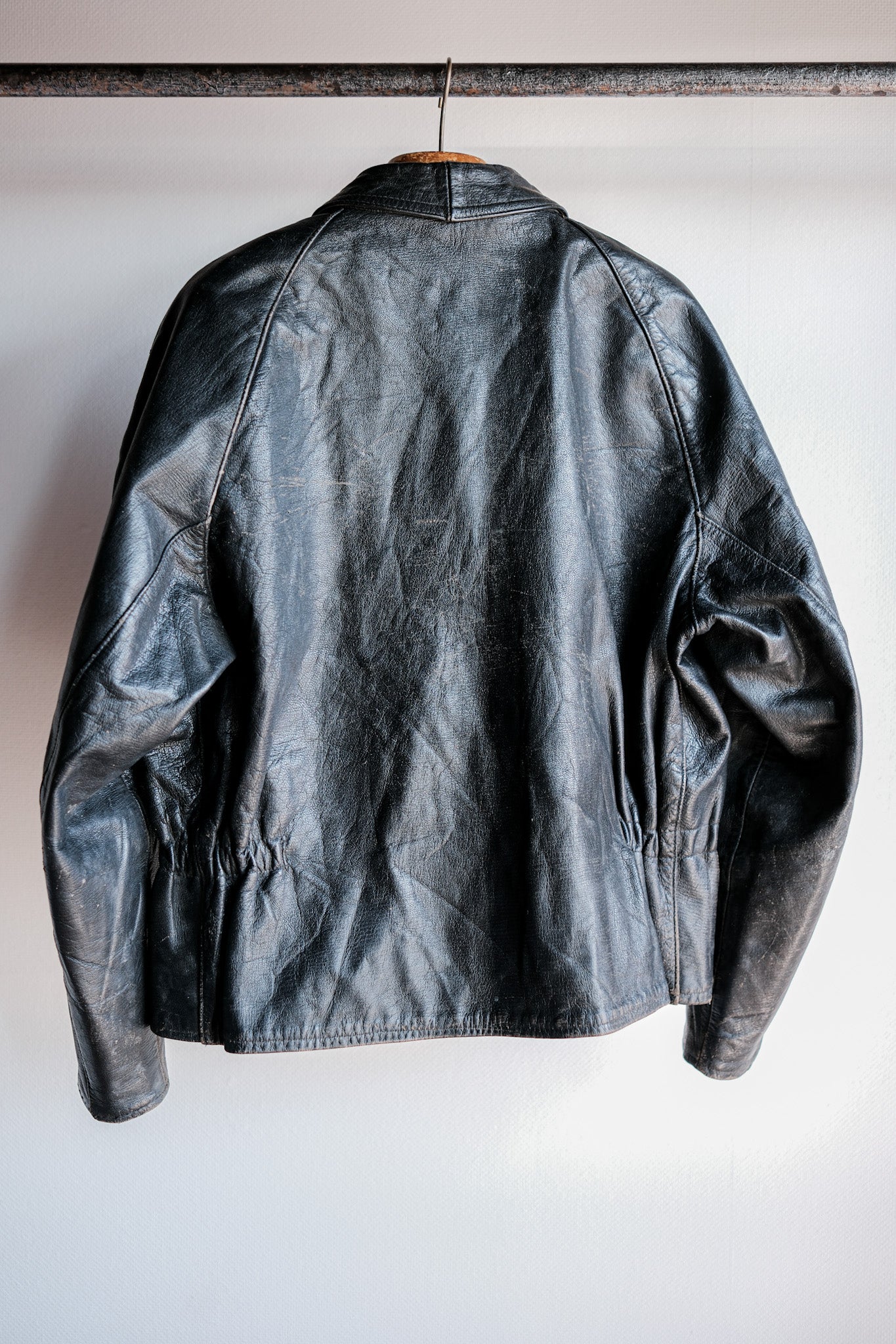 [~ 60 년대] 이탈리아 육군 오토바이 가죽 재킷 "민간인 유형"