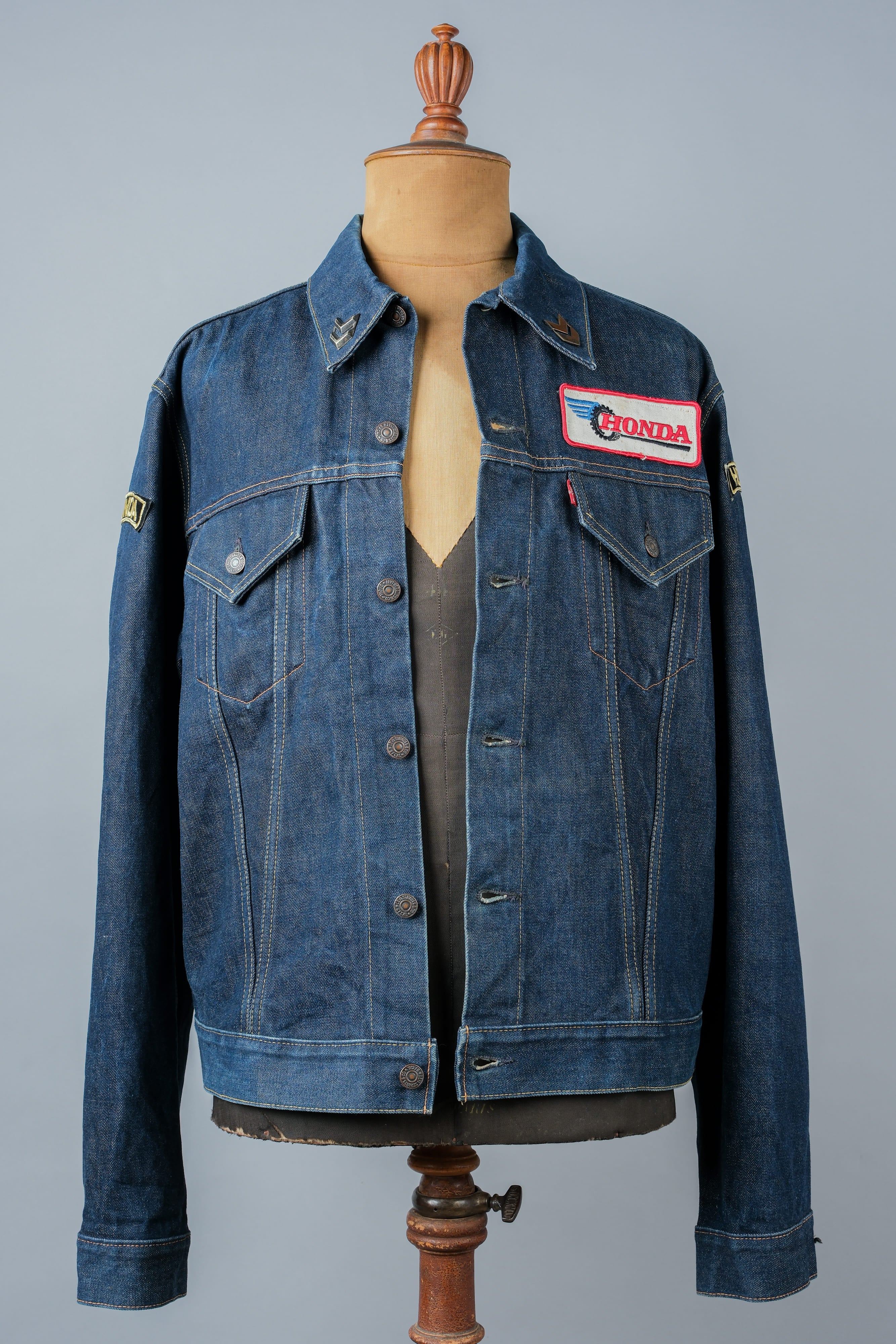 [~ 60's] Vintage Levi's 558 Denim Jacket Size.46 "Big E" "Honda Custom"