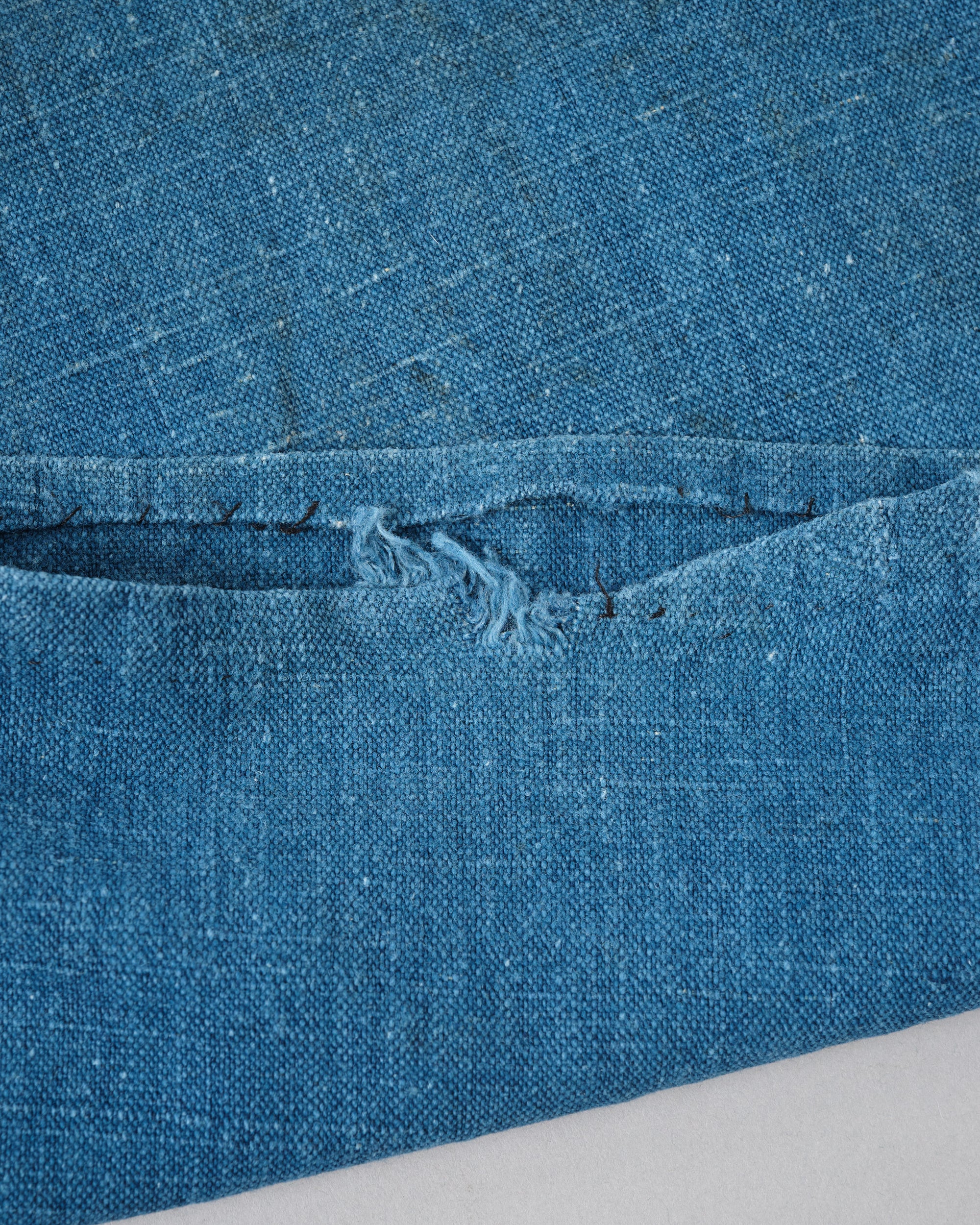 【~30's】French Vintage Indigo Hemp Linen Work Pants "Patchwork" "AU MOLINEL"