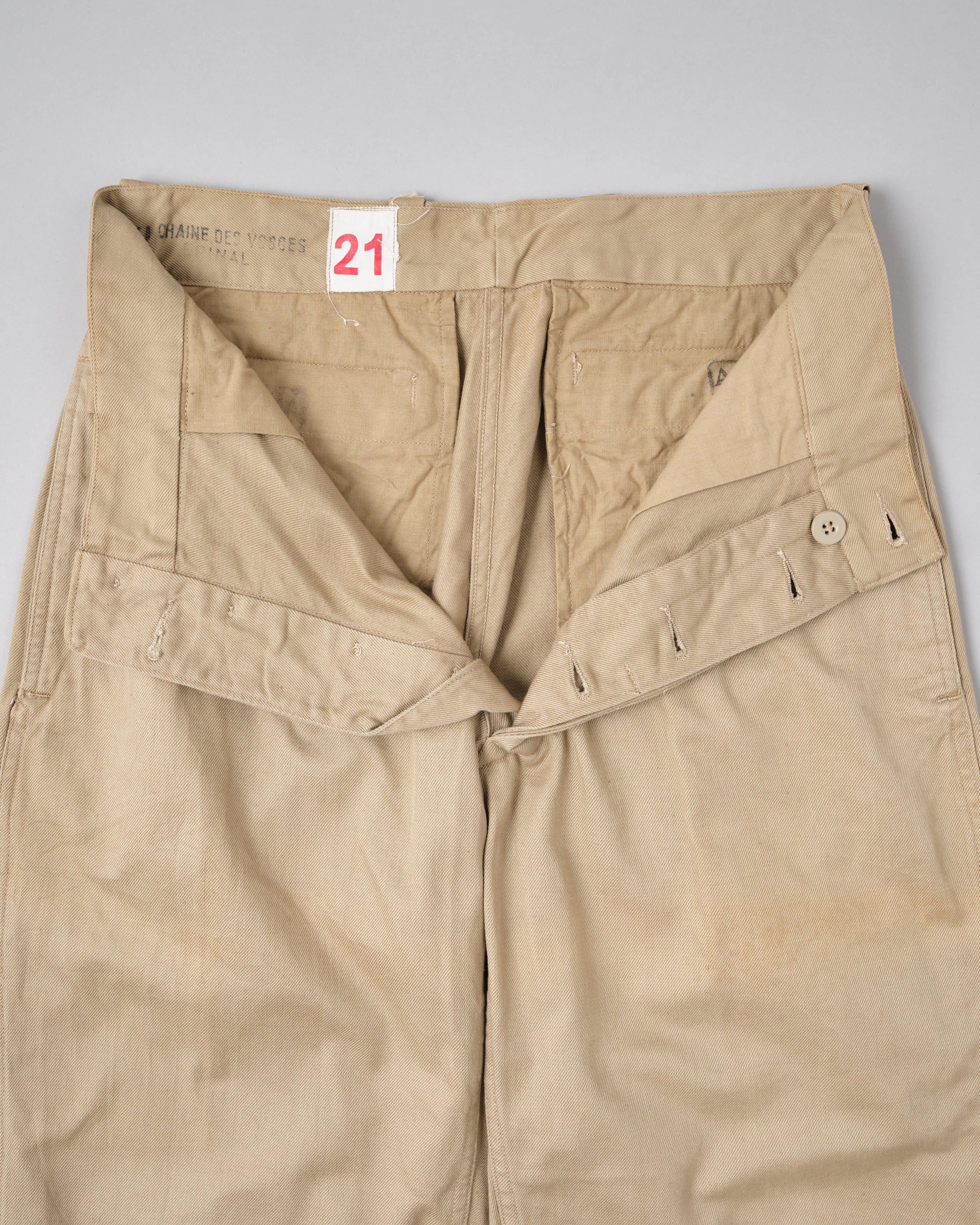 [~ 50's] Taille des pantalons chino de l'armée française M52.21