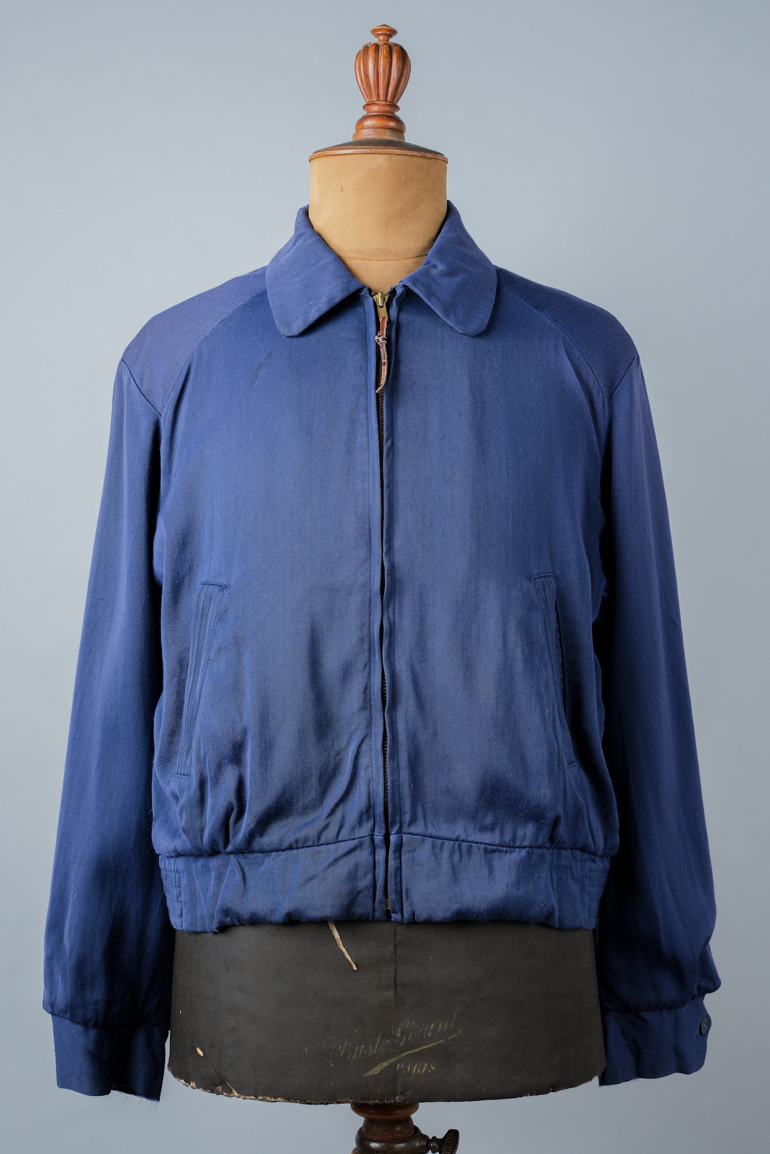 【~50's】American Vintage Navy Rayon Gabardine Jacket