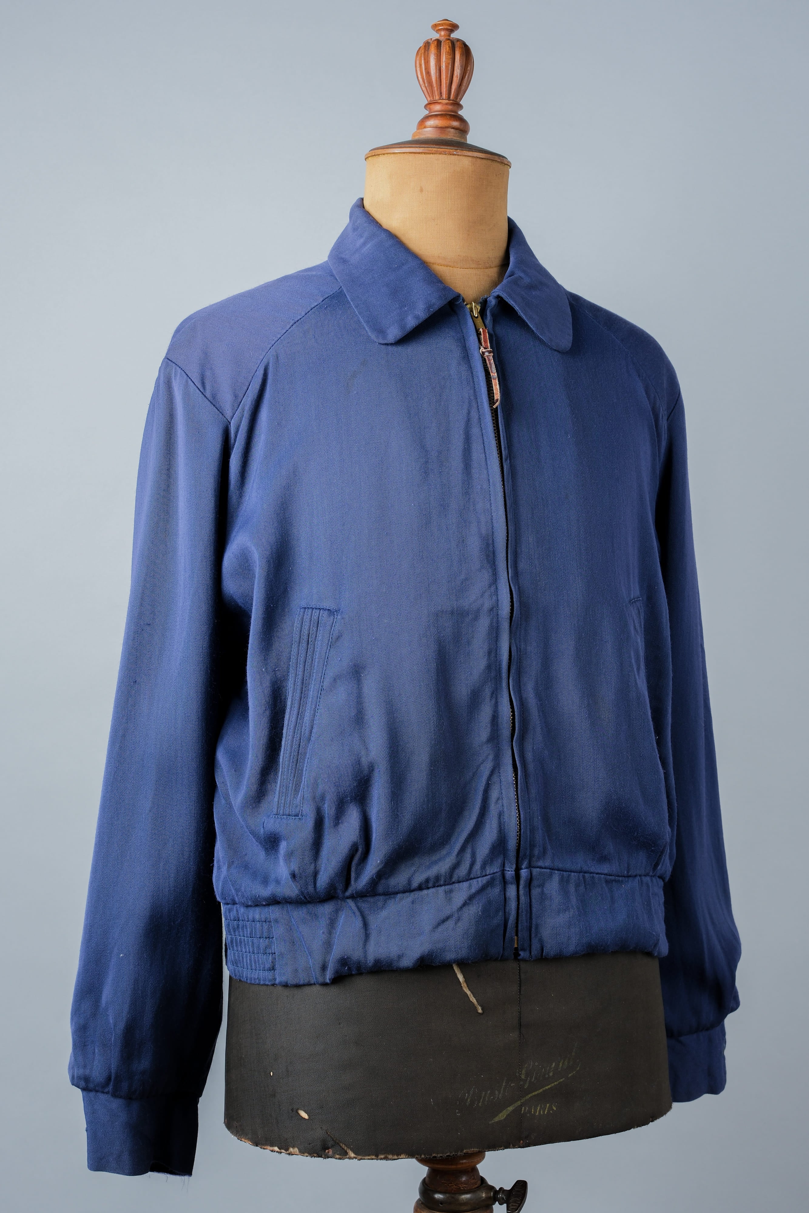 [~ 50's] American Vintage Navy Rayon Gabardine Veste