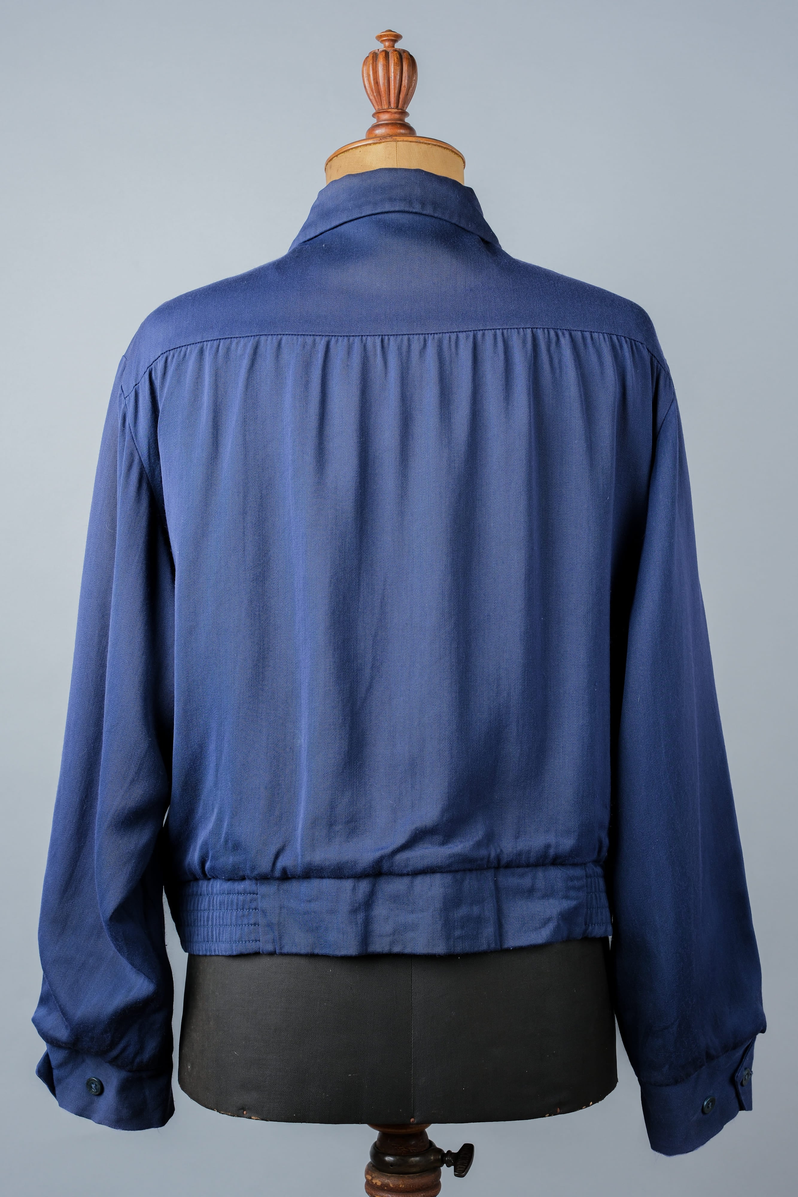 [~ 50's] American Vintage Navy Rayon Gabardine Veste