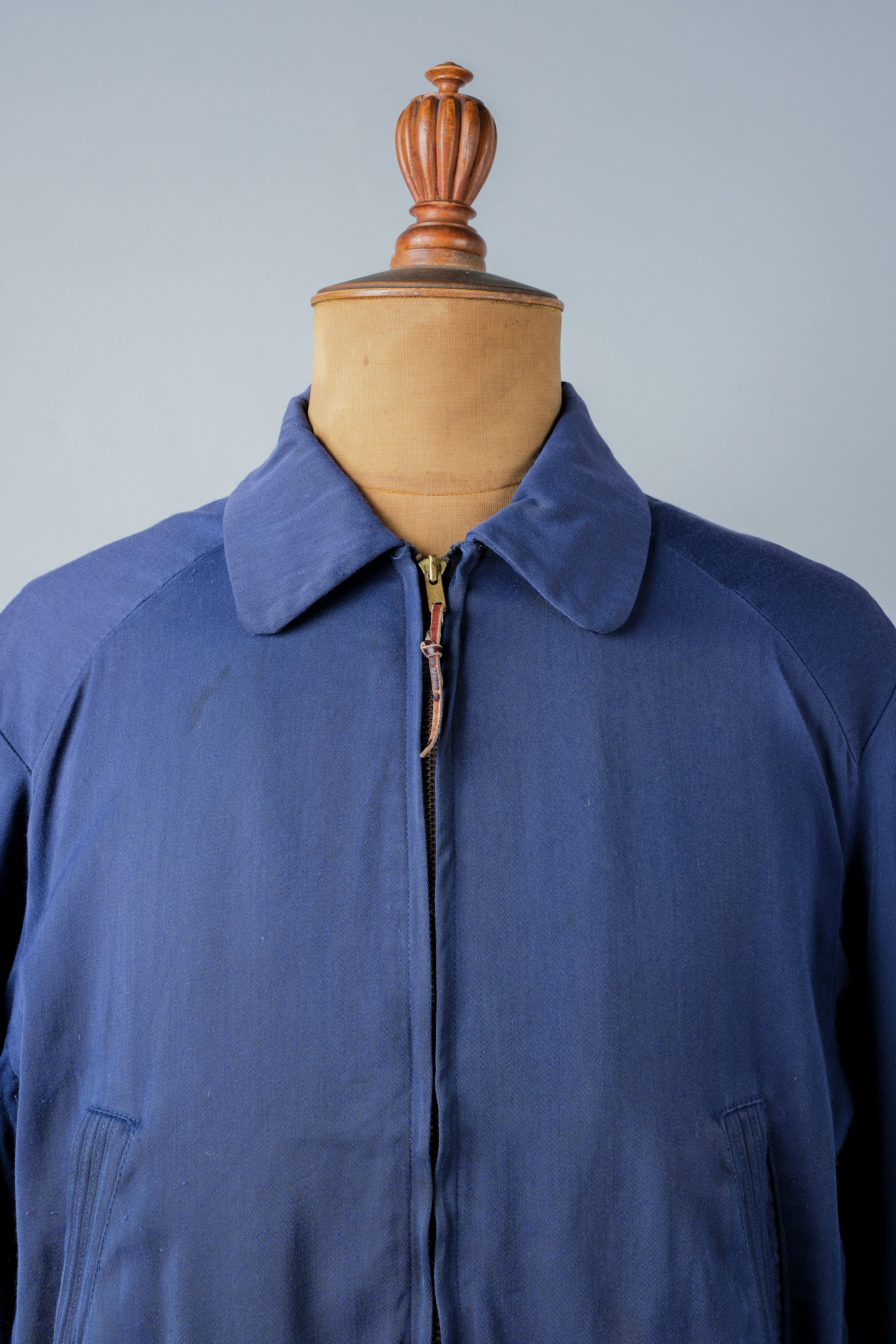 [~ 50's] American Vintage Navy Rayon Gabardine Veste