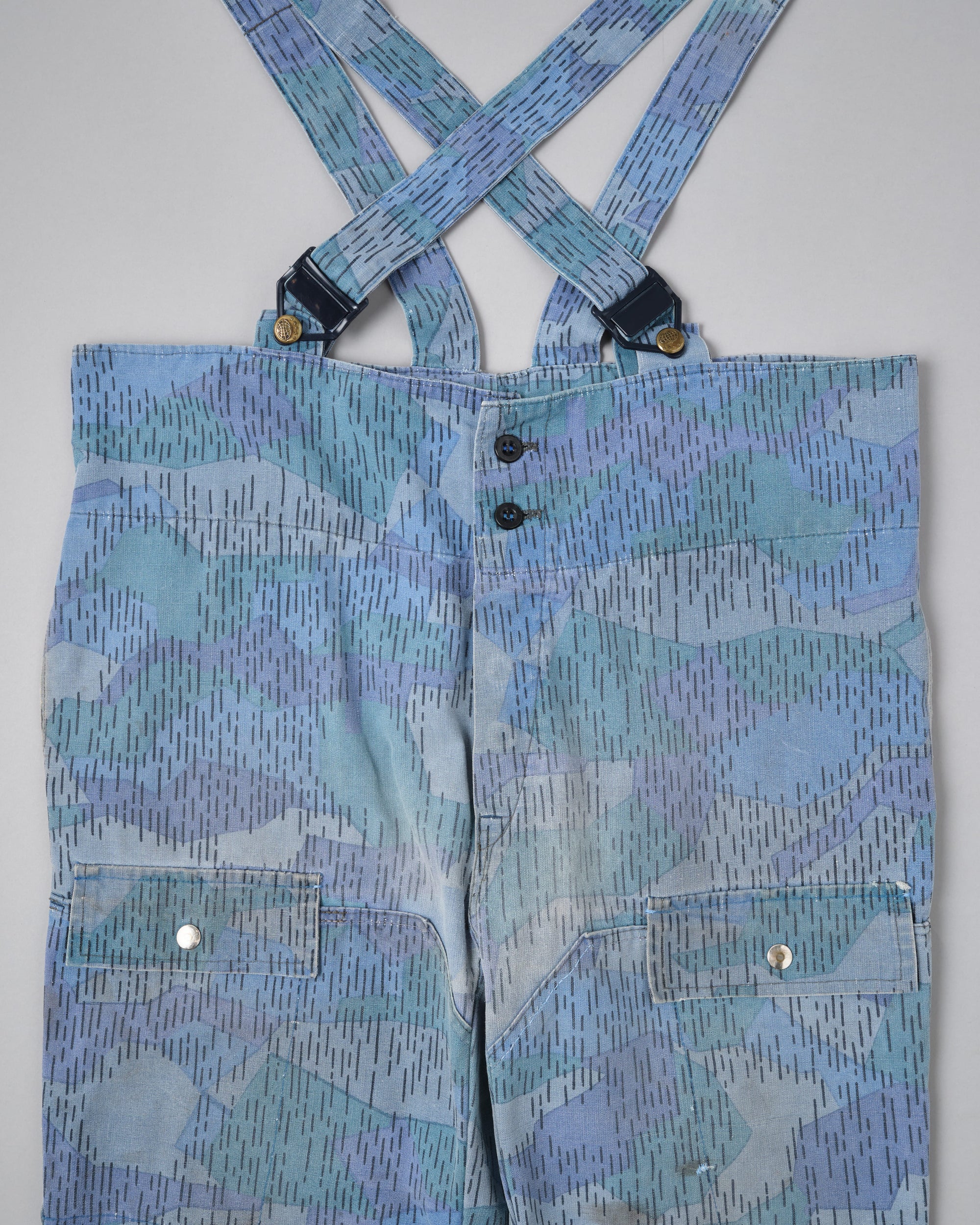 ［~80's］Czechoslovakian People's Militias & Fire Brigade Blue Splinter Pattern Camouflage Overalls