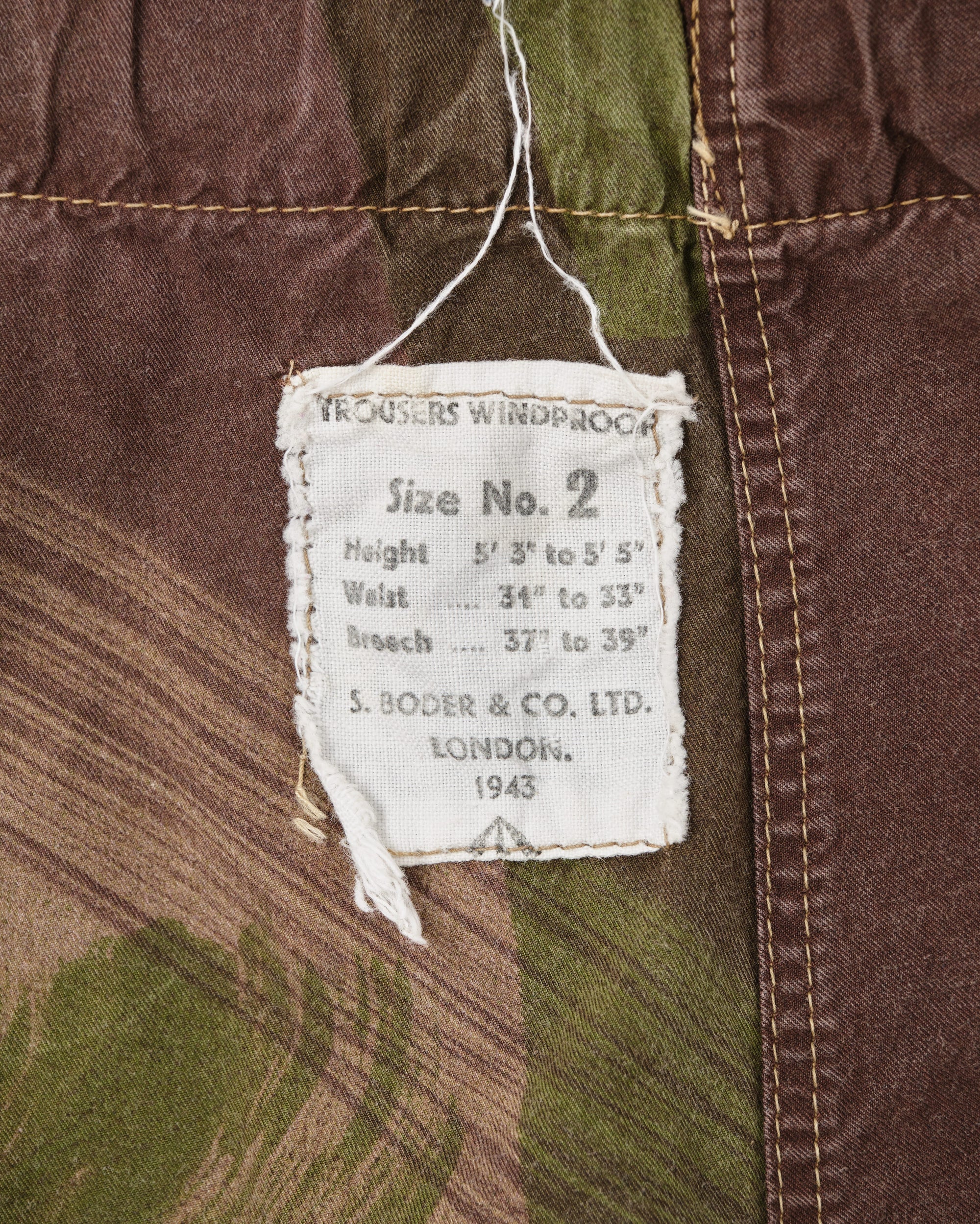 ［~40's］WWII British Army Camouflage Windproof Trousers Size.2 "SAS"