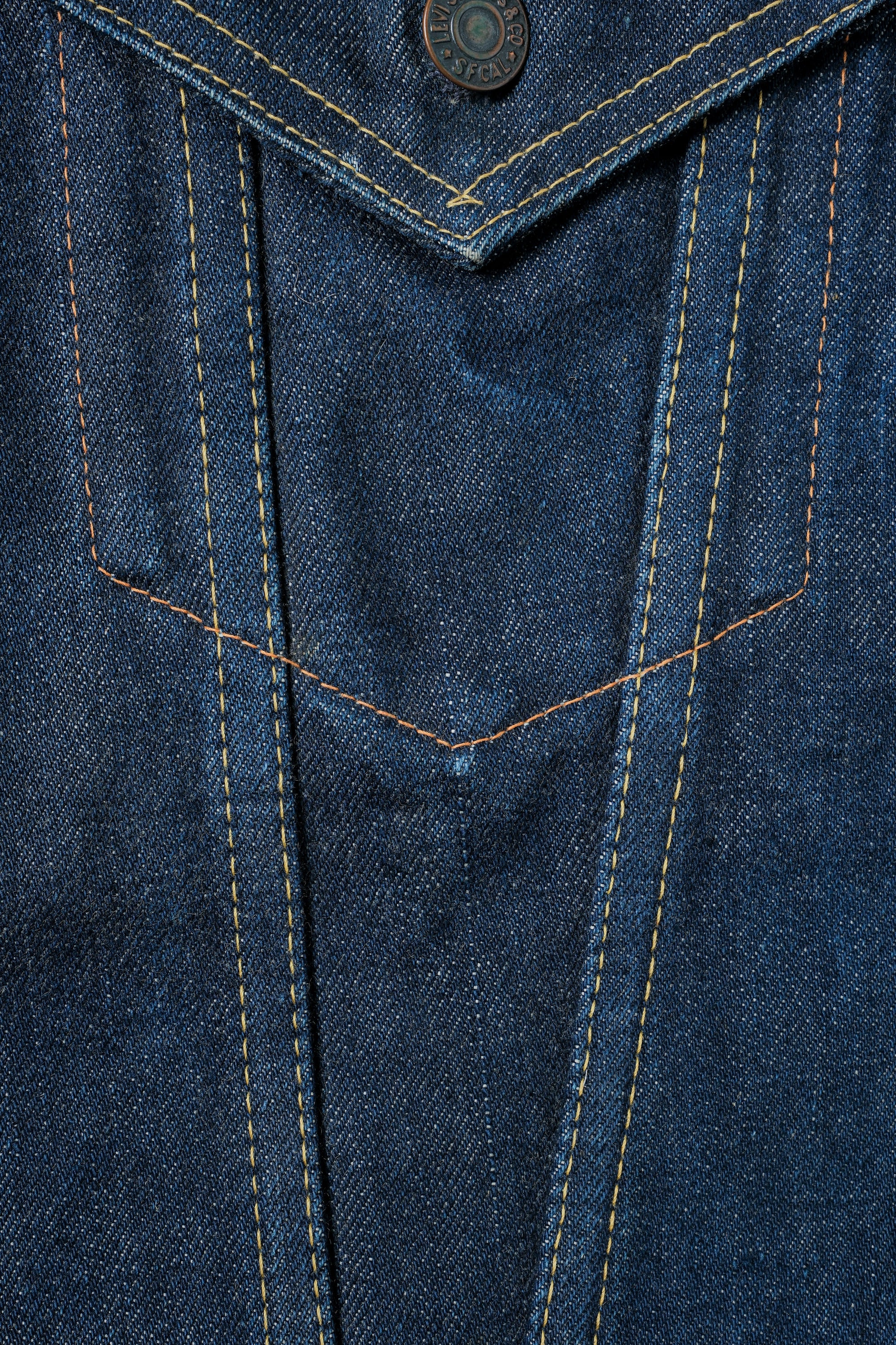 【~60's】Vintage Levi's 558 Denim Jacket Size.46 "Big E" "HONDA Custom"