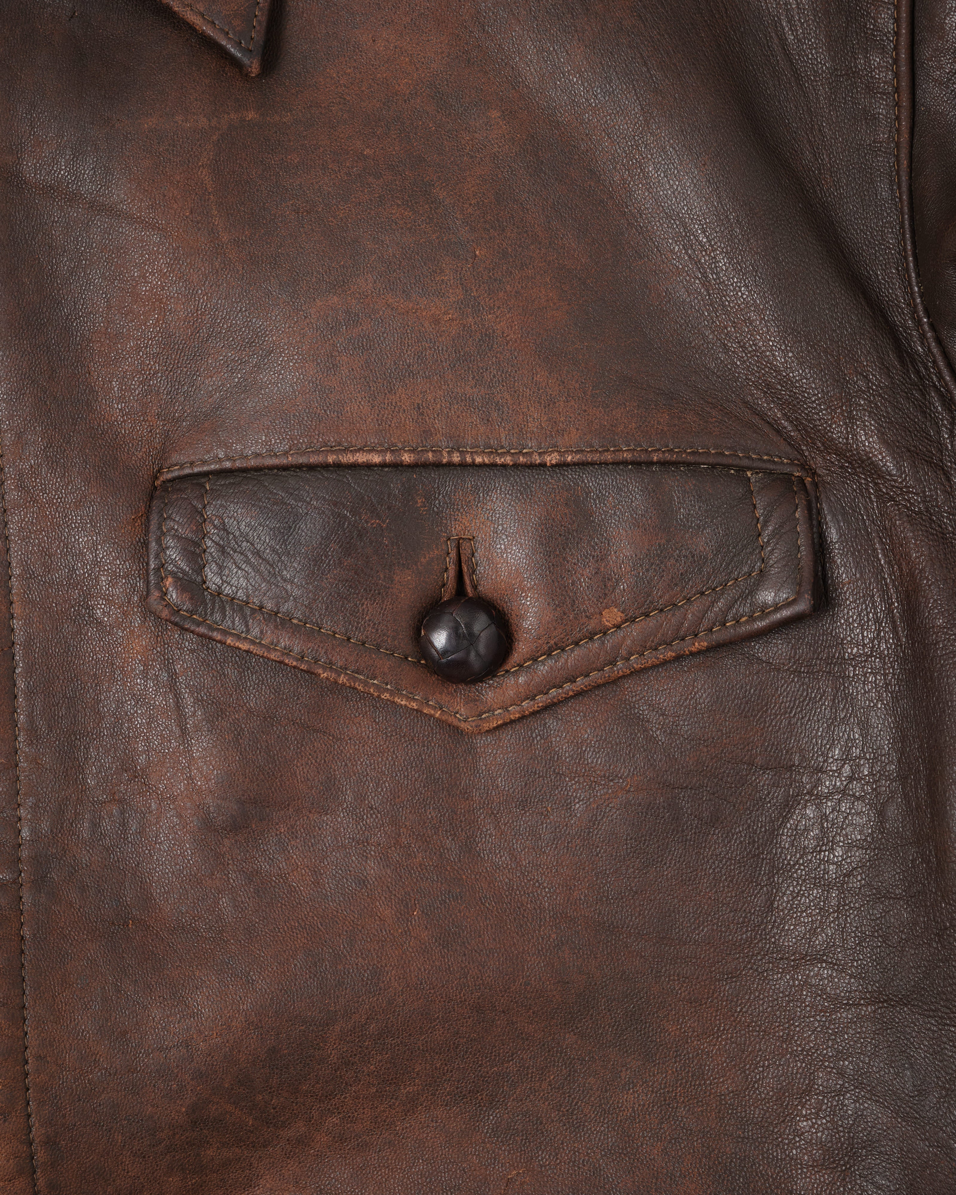 [~ 30's] แจ็คเก็ตหนังมอเตอร์ไซค์ French Vintage 4 Pockets