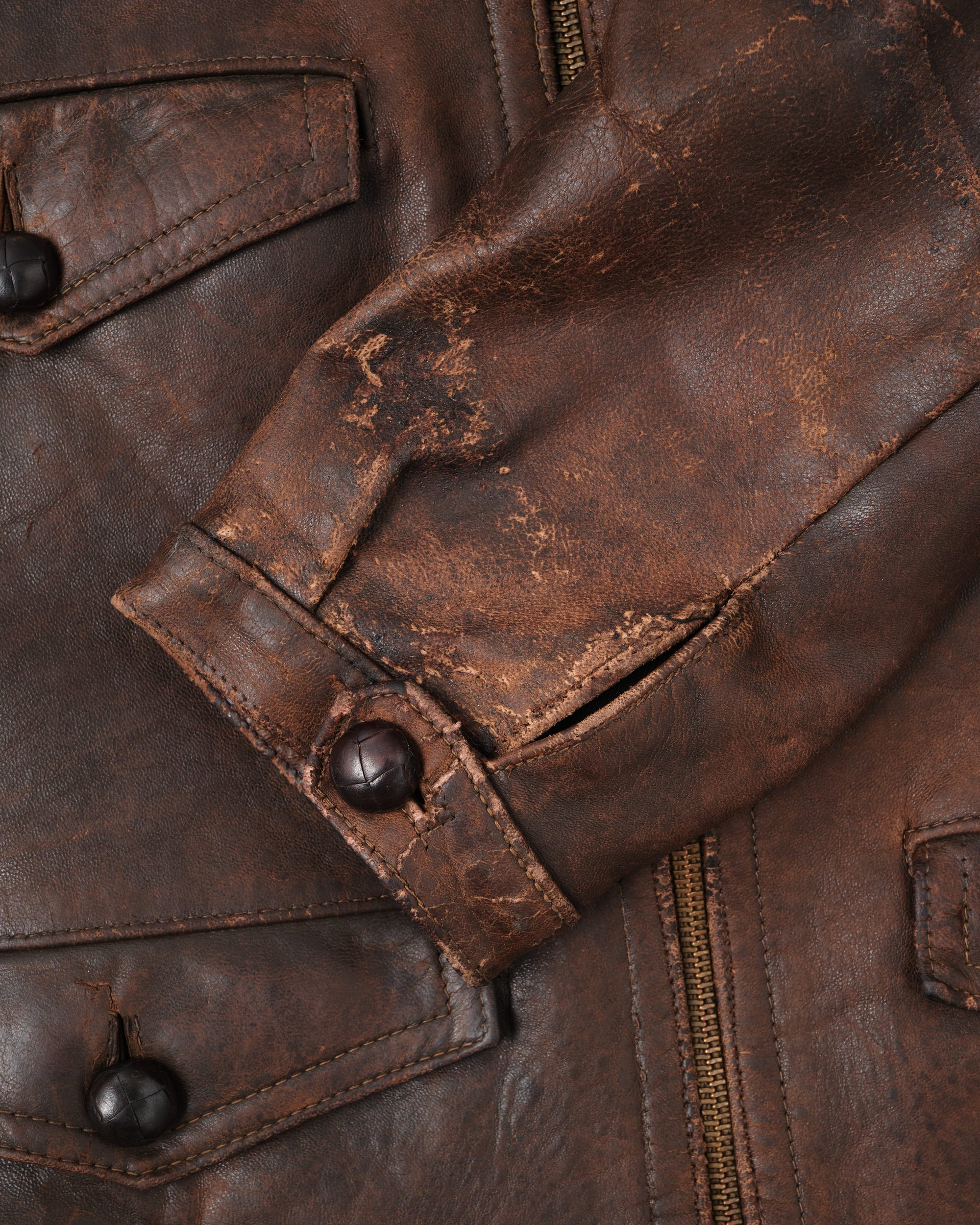 ［~30's］French Vintage 4 Pockets Motorcycle Leather Jacket