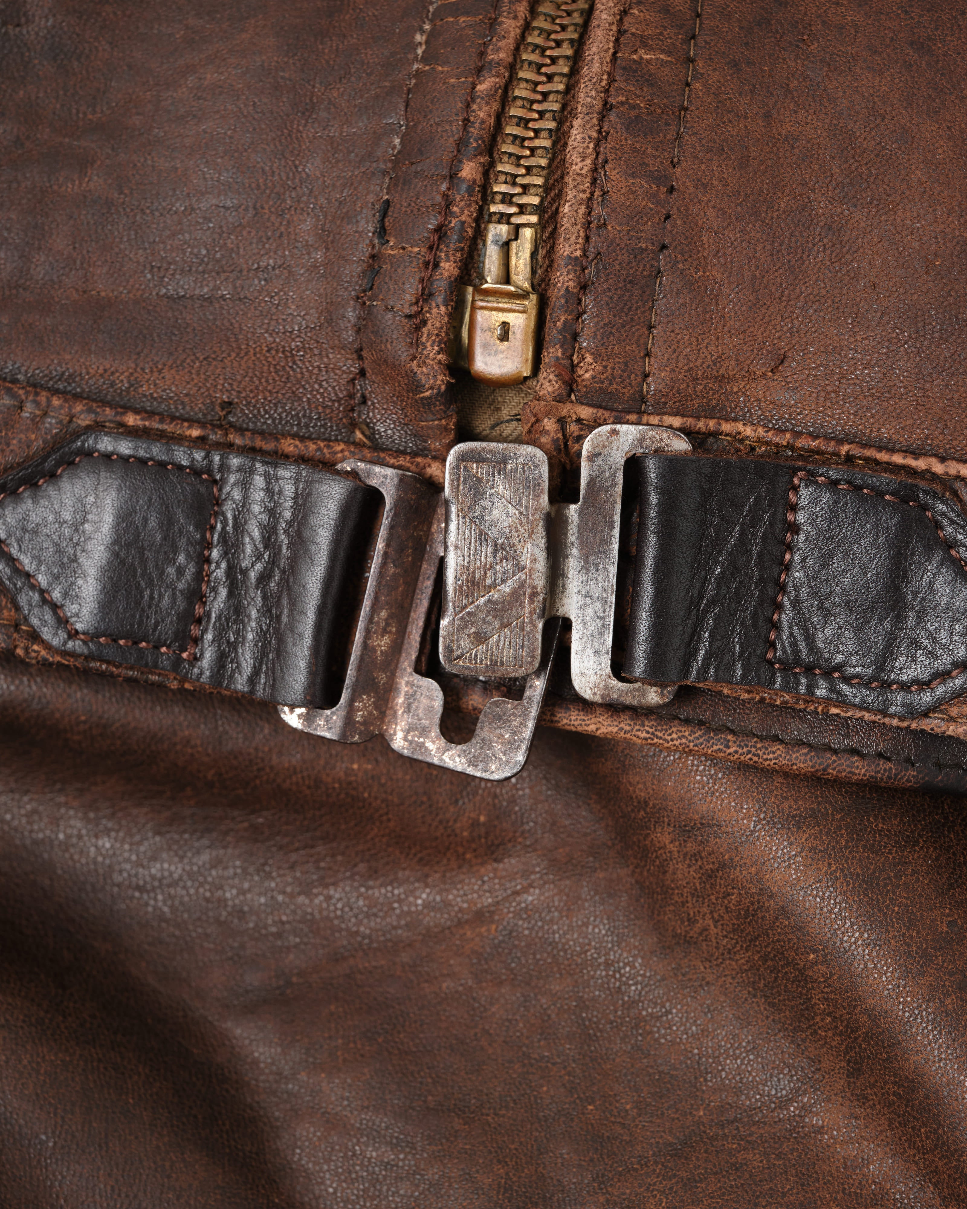 [~ 30's] แจ็คเก็ตหนังมอเตอร์ไซค์ French Vintage 4 Pockets