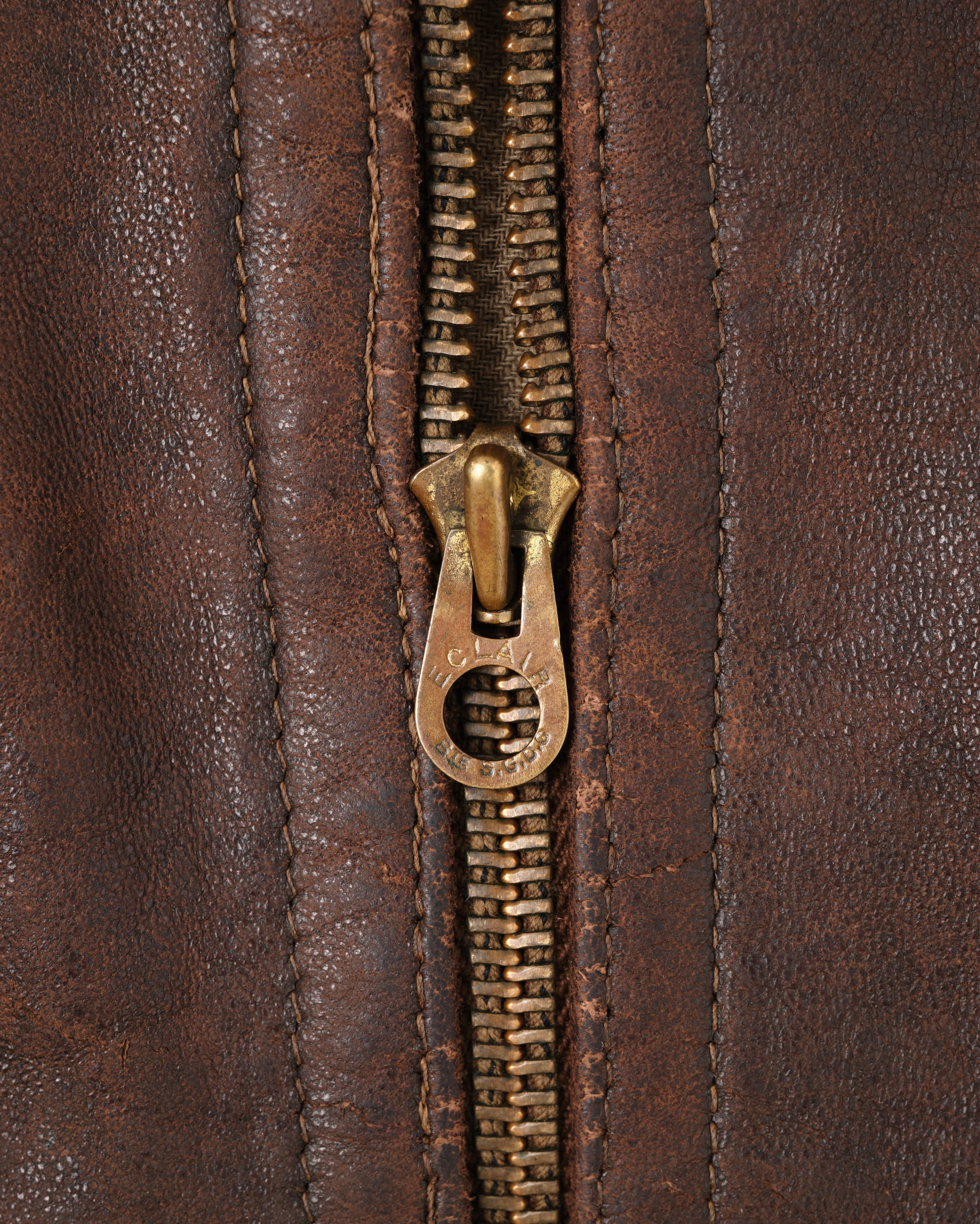 [~ 30's] แจ็คเก็ตหนังมอเตอร์ไซค์ French Vintage 4 Pockets