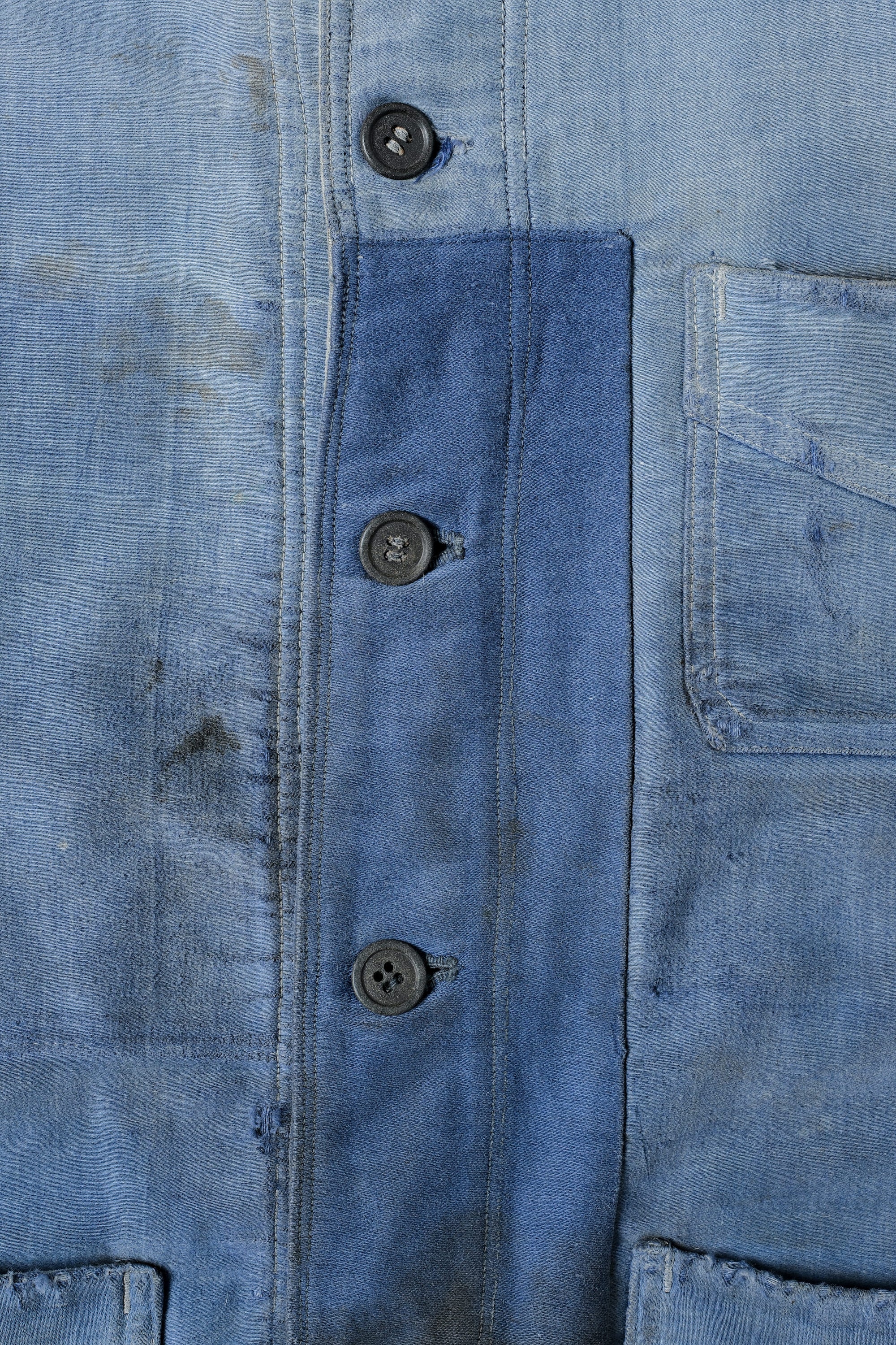 ［~40’s］French Vintage Blue Moleskin Work Jacket "Le Mont St. Michel"