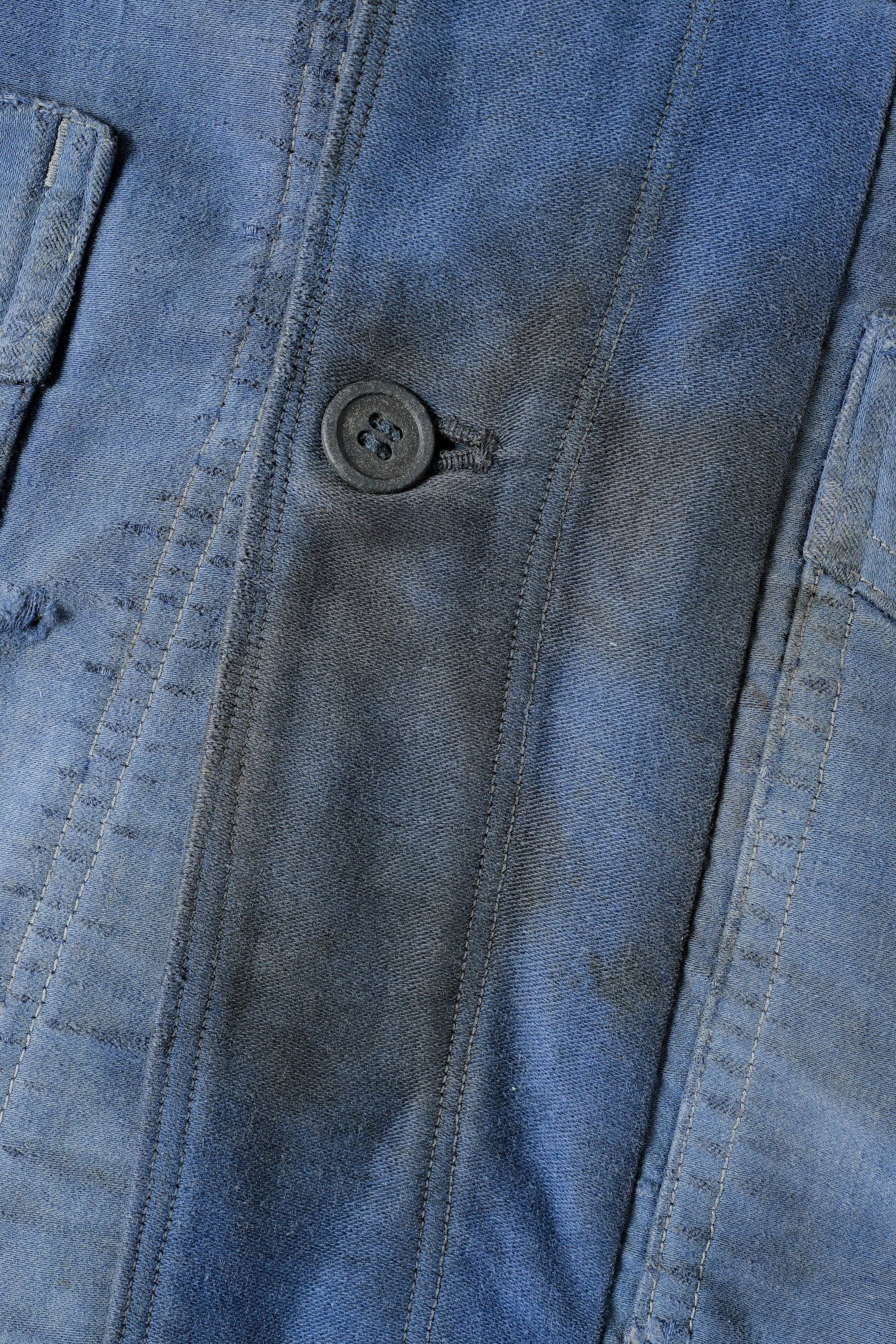 ［~40’s］French Vintage Blue Moleskin Work Jacket "Le Mont St. Michel"