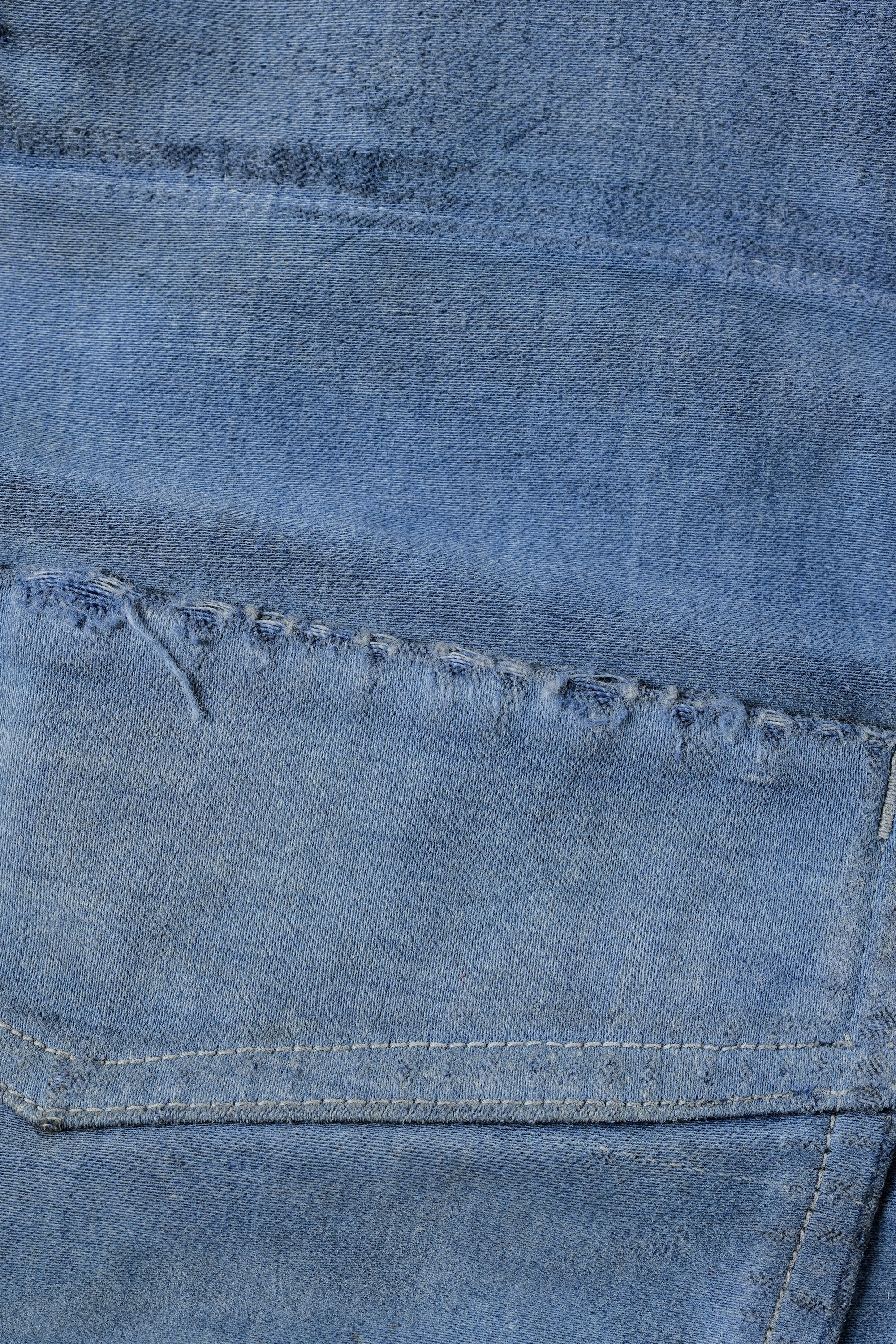 ［~40’s］French Vintage Blue Moleskin Work Jacket "Le Mont St. Michel"