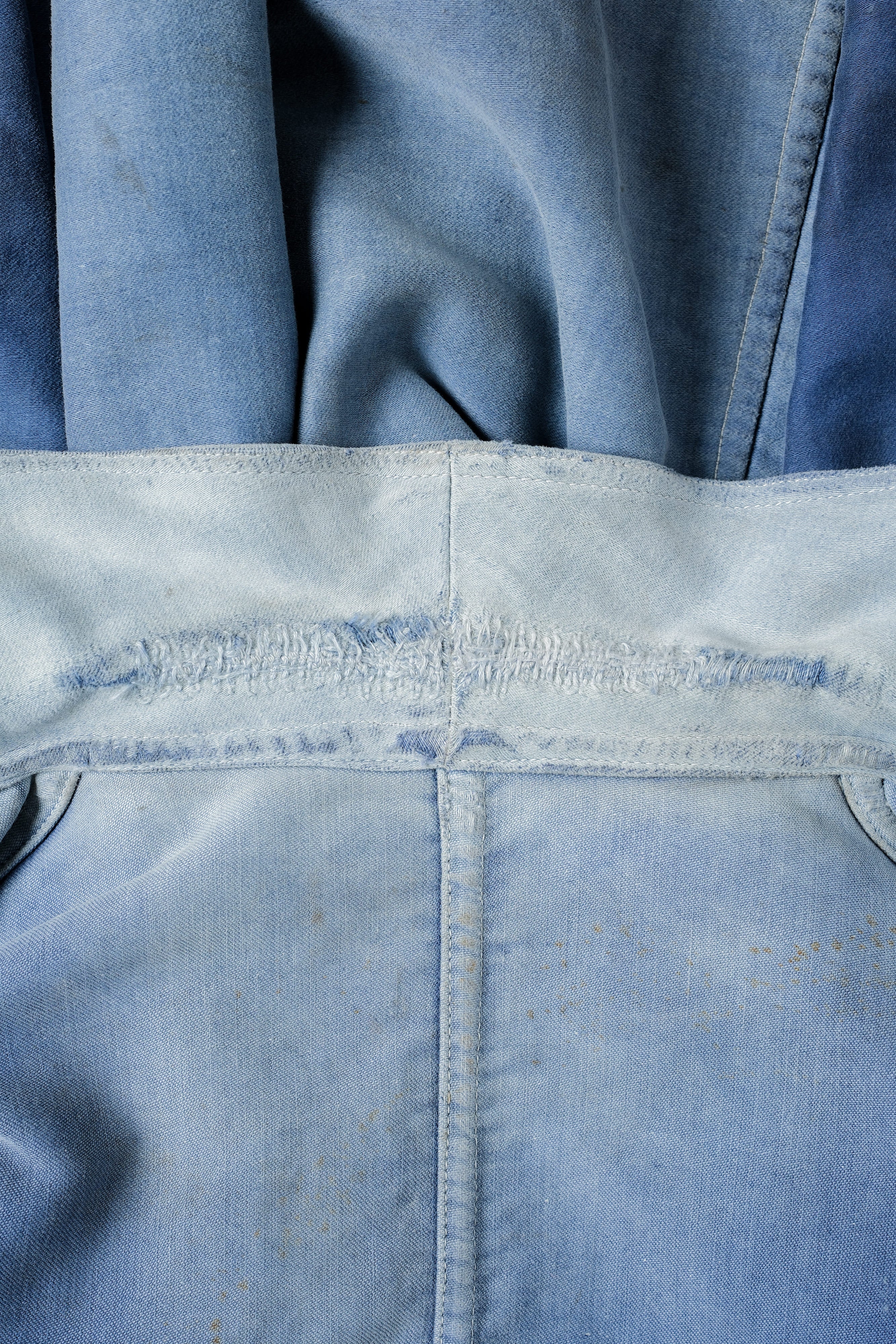 【~40’s】French Vintage Blue Moleskin Work Jacket "Le Mont St. Michel"