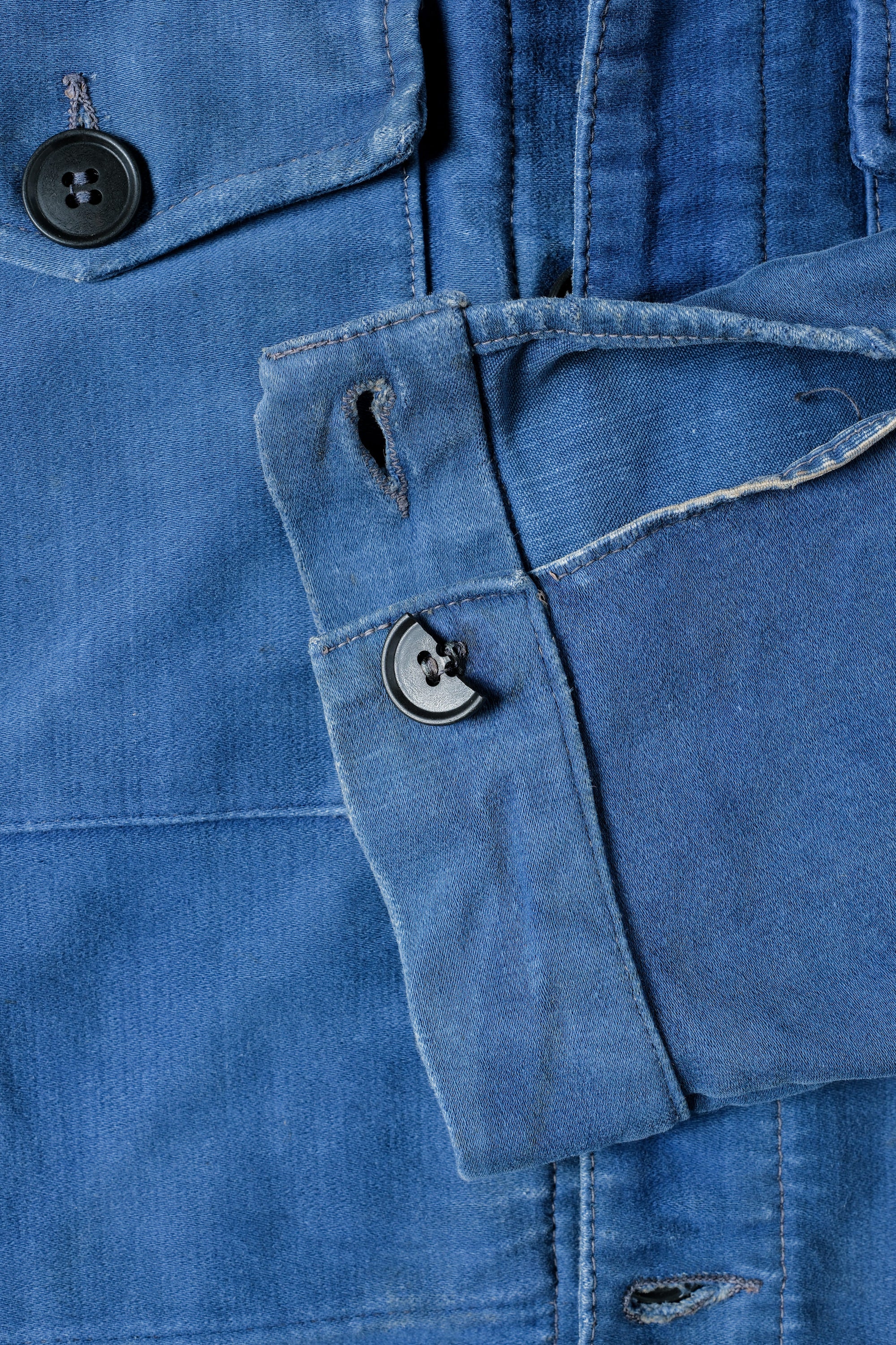 【~50’s】French Vintage Blue Moleskin Cyclist Jacket "Le Mont St. Michel"