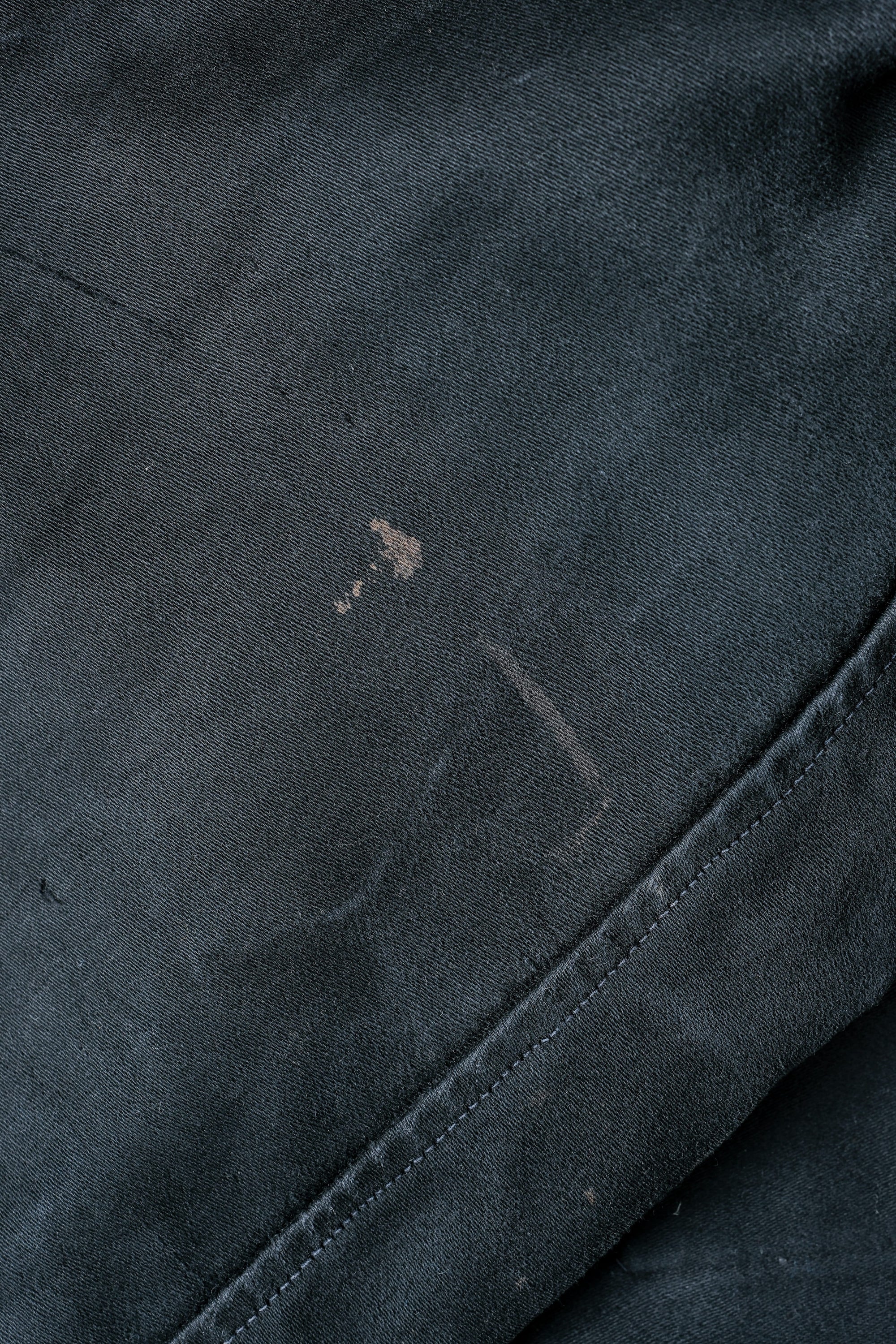 ［~30’s］French Vintage Black Moleskin Work Jacket "Le Mont St. Michel"