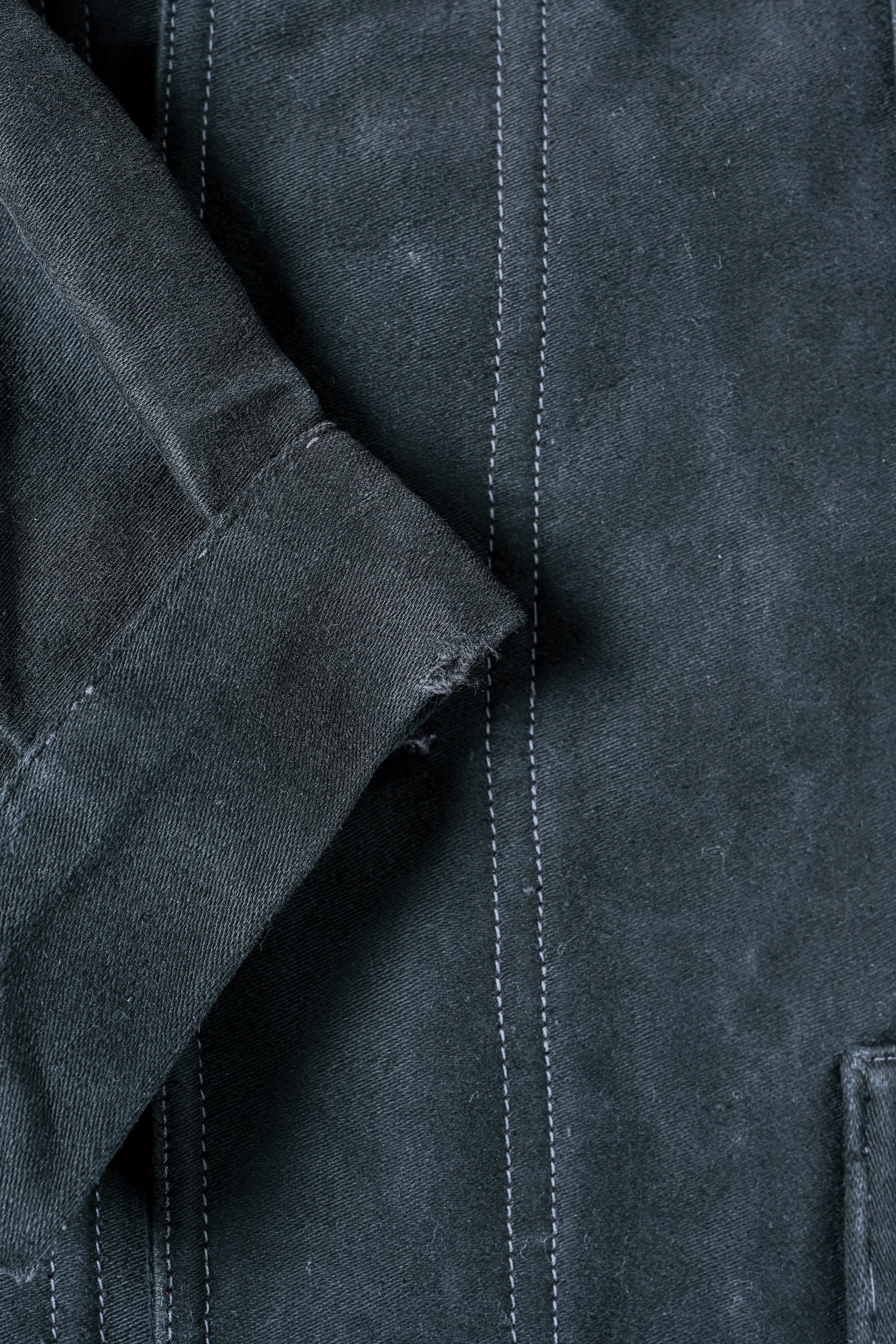 【~30’s】French Vintage Black Moleskin Work Jacket "Le Mont St. Michel"