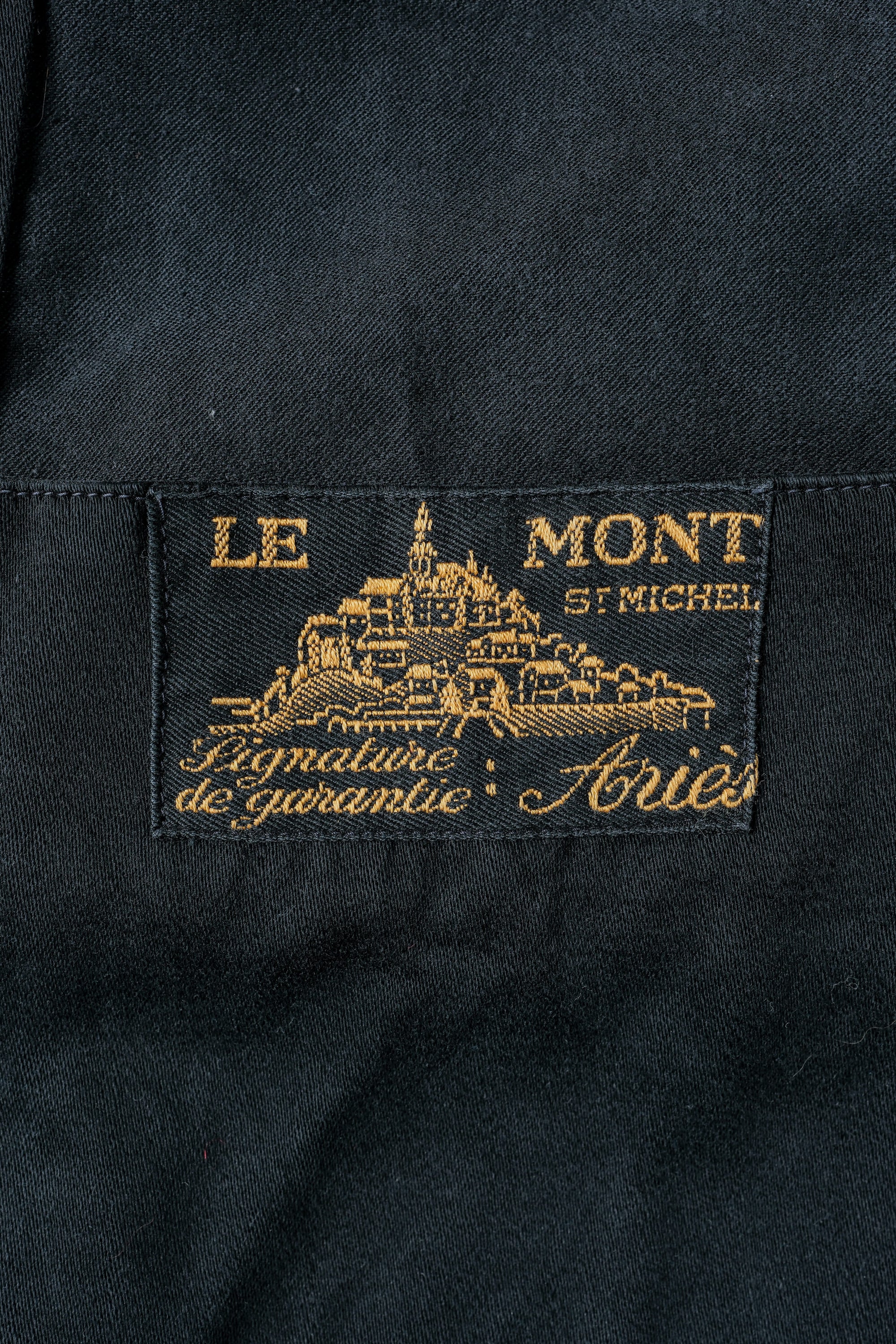 ［~30’s］French Vintage Black Moleskin Work Jacket "Le Mont St. Michel"