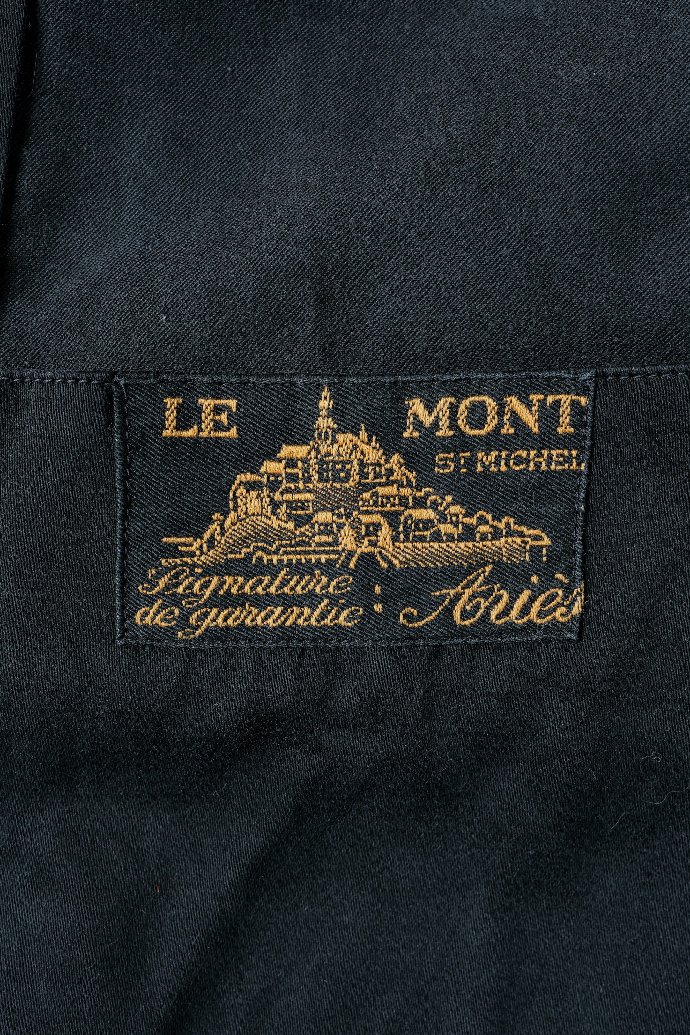 【~30’s】French Vintage Black Moleskin Work Jacket "Le Mont St. Michel"