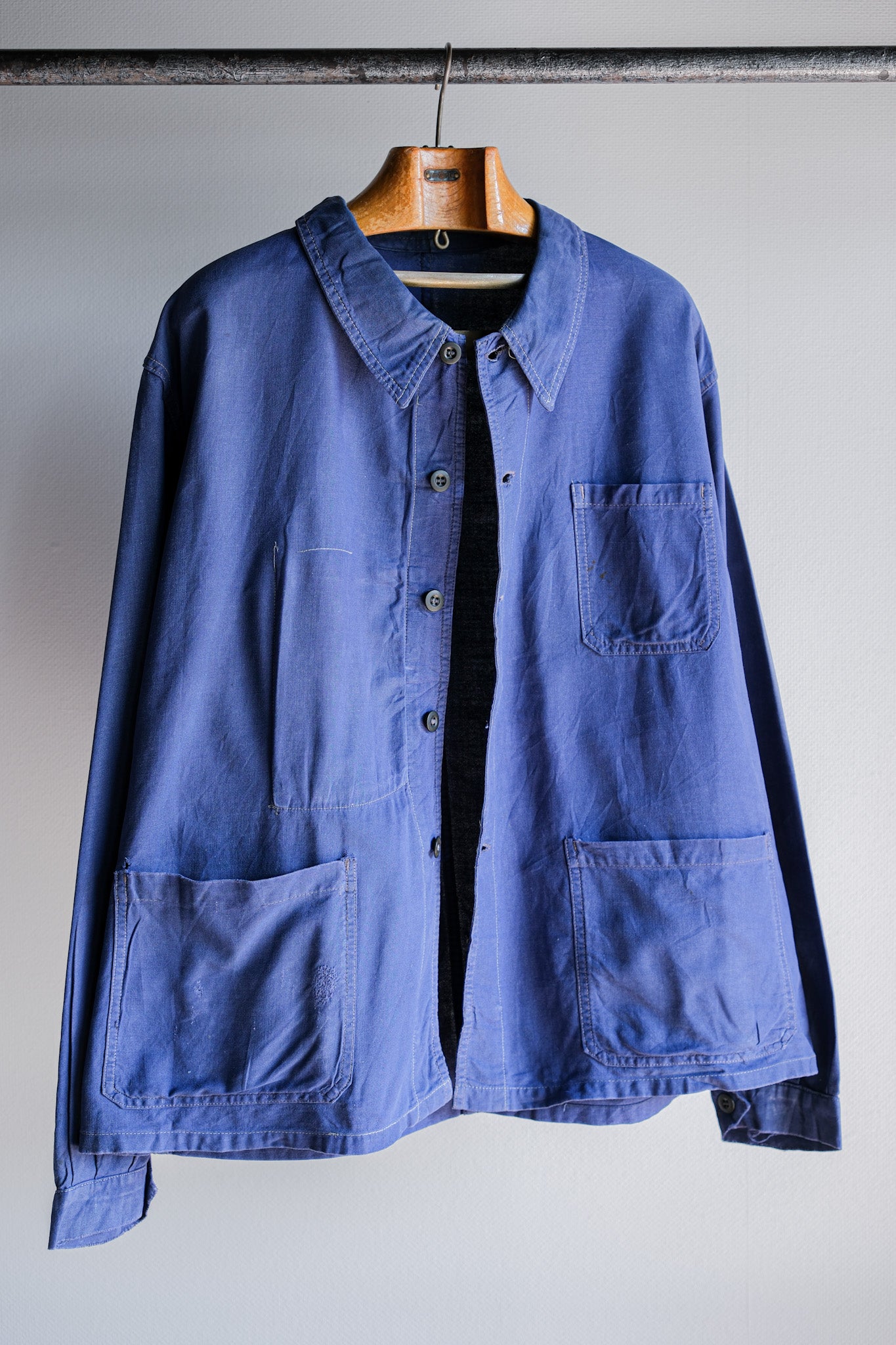 [~ 50 년대] 프랑스 빈티지 블루 메티 스 작업 재킷
