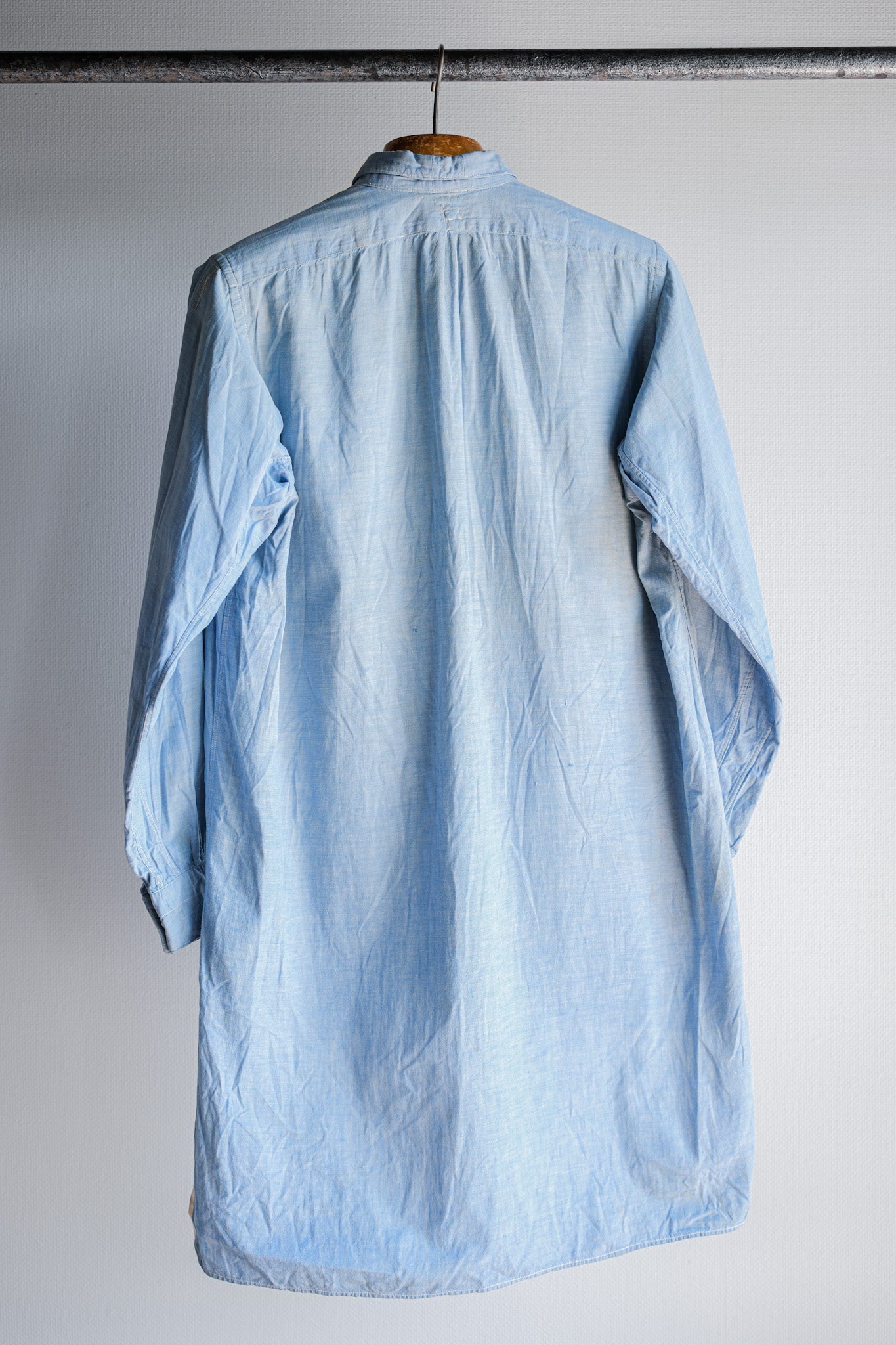 【~40's】French Vintage Chambray Grandpa Shirt