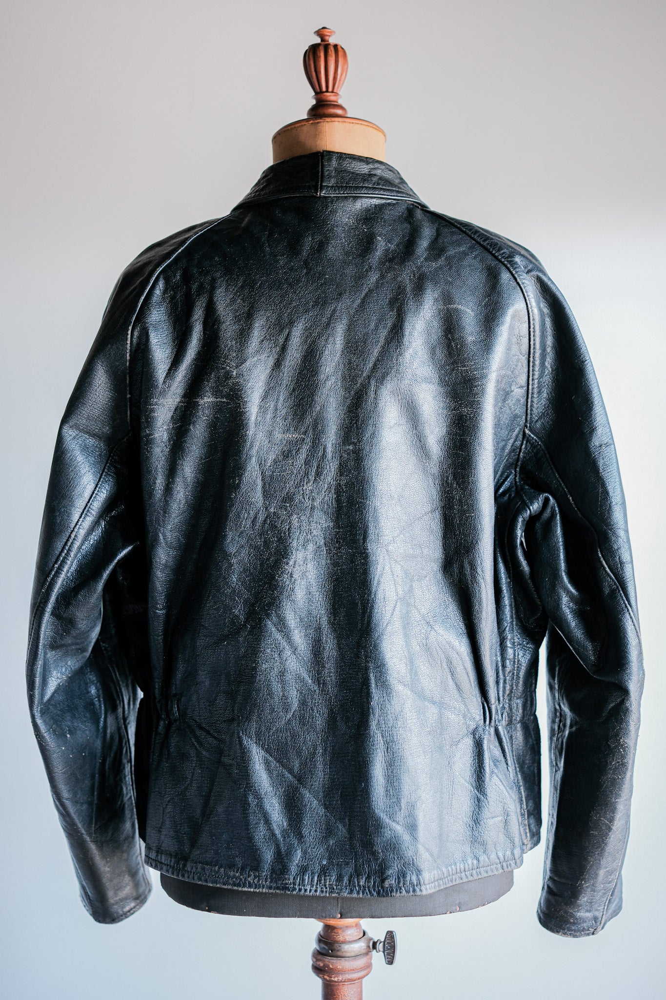 【~60’s】Italian Army Motorcycle Leather Jacket "Civilian Type"