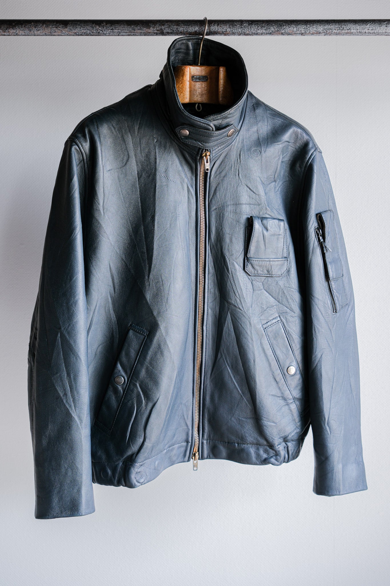 [〜70年代]法國空軍飛行員皮革夾克，帶中國皮帶尺寸。96萬