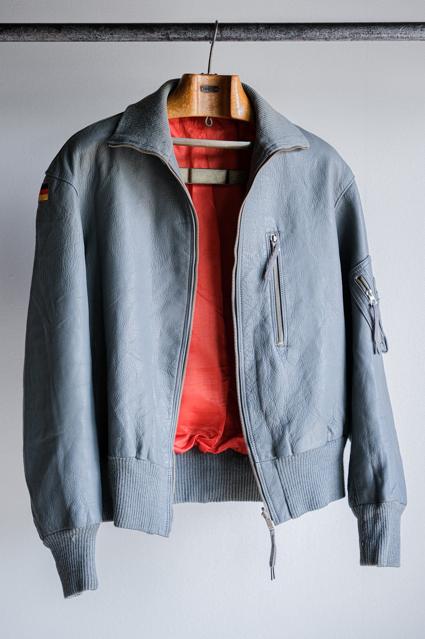 [〜70年代]西德航空飛行員皮革夾克大小。6