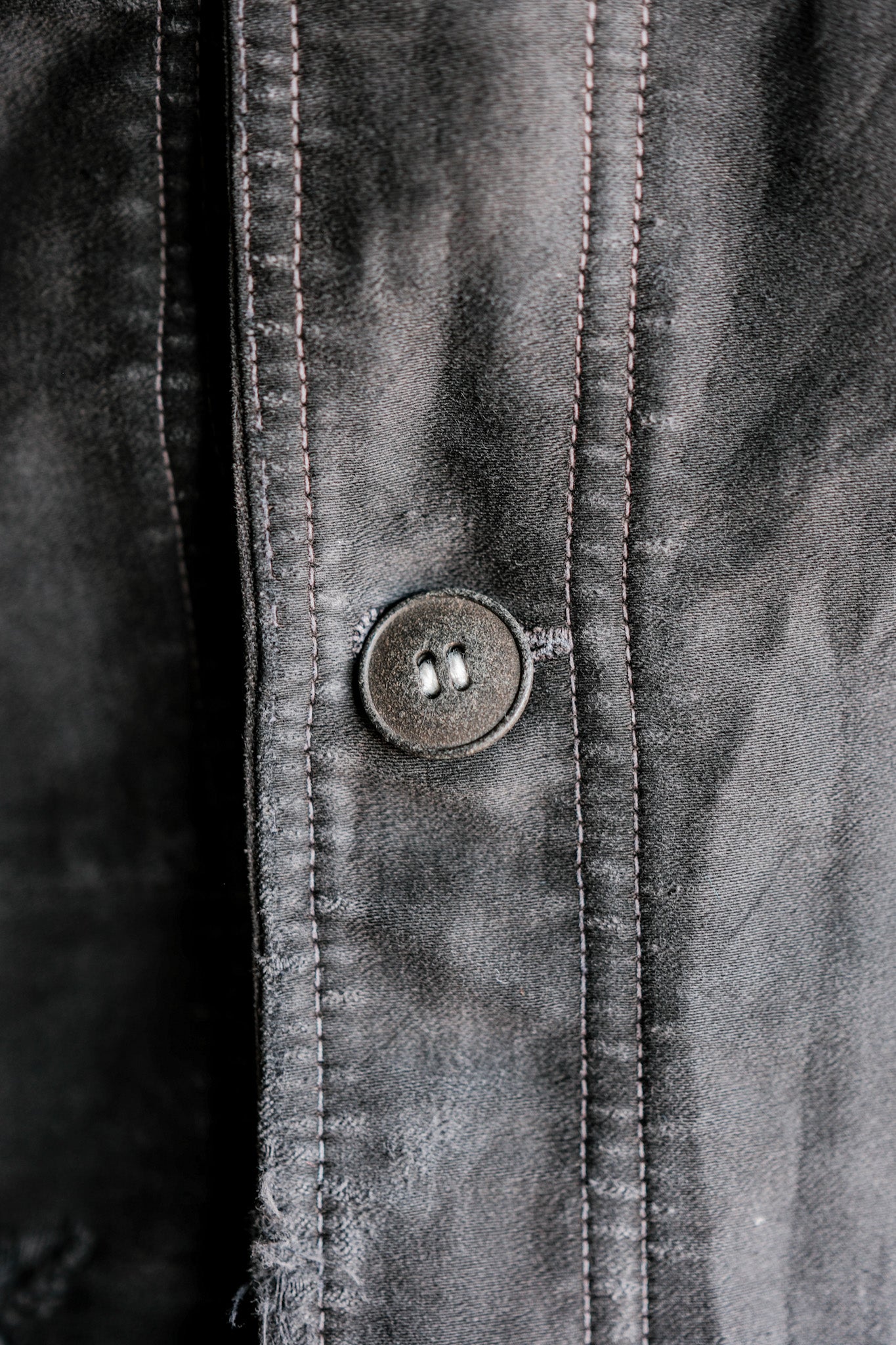 ［~40's］French Vintage Black Moleskin Work Jacket "Le Mont St. Michel"
