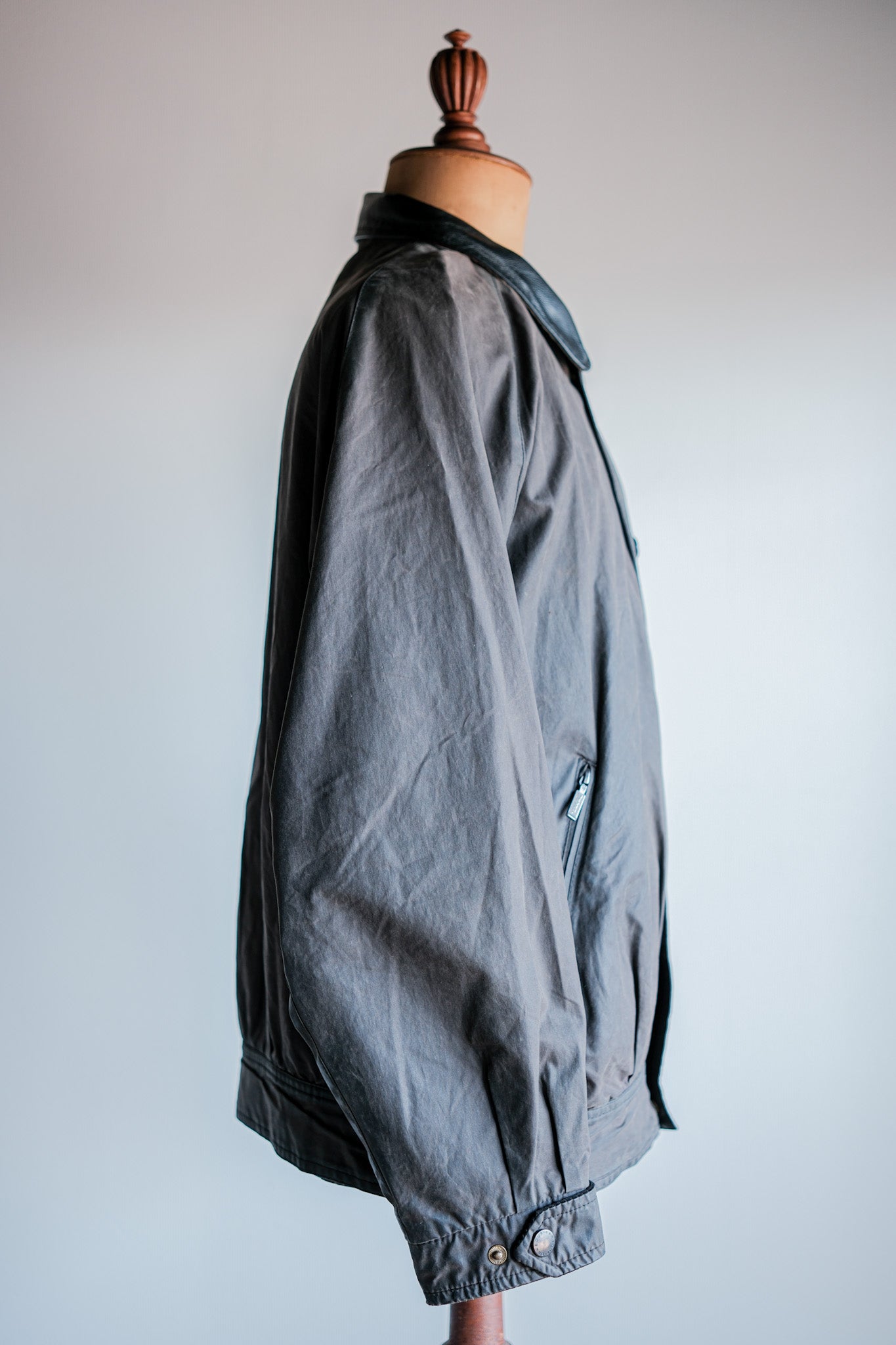 [~ 90 년대] 빈티지 바버 "왁스 코튼 블루슨"3 크레스트 크기.