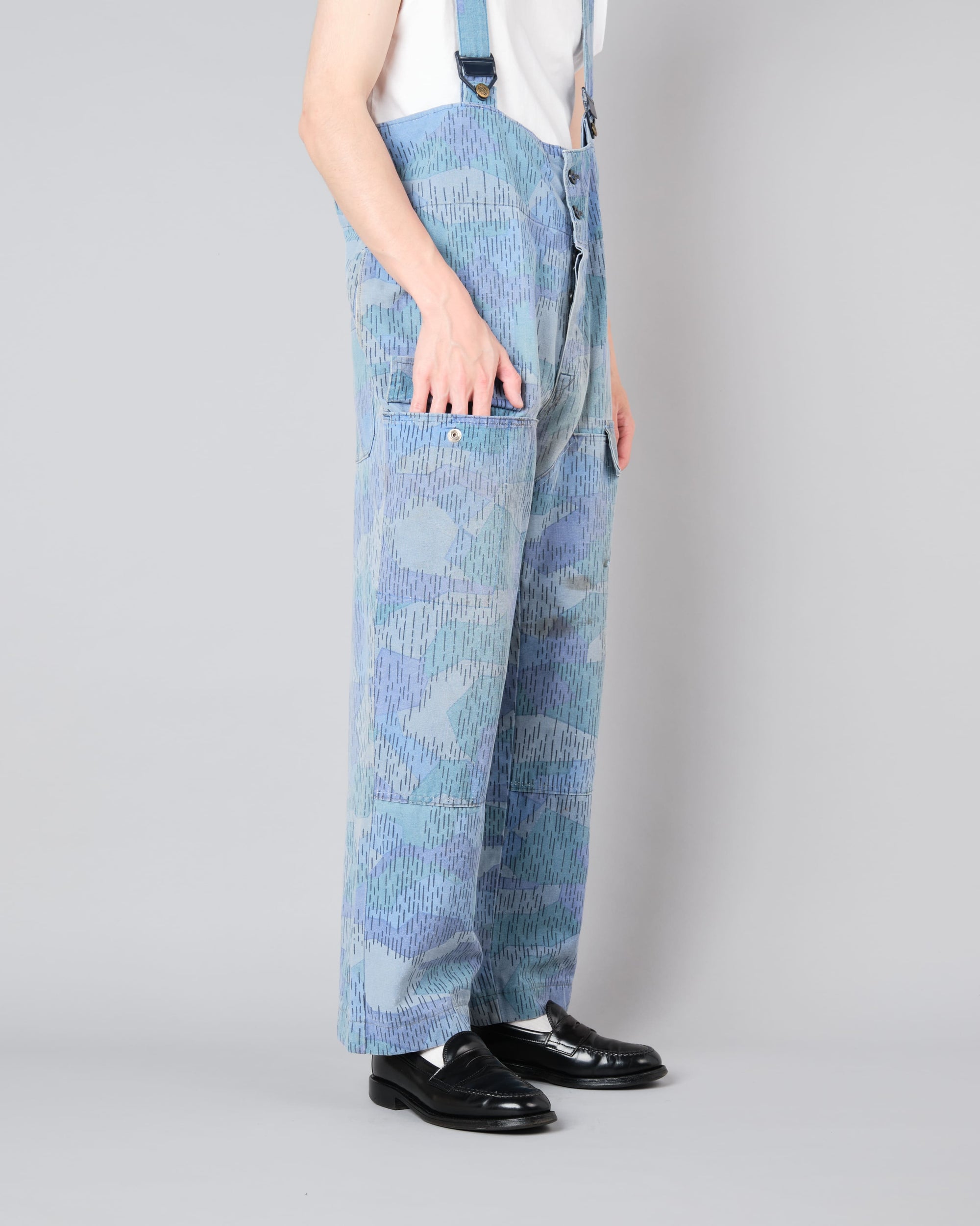 ［~80's］Czechoslovakian People's Militias & Fire Brigade Blue Splinter Pattern Camouflage Overalls