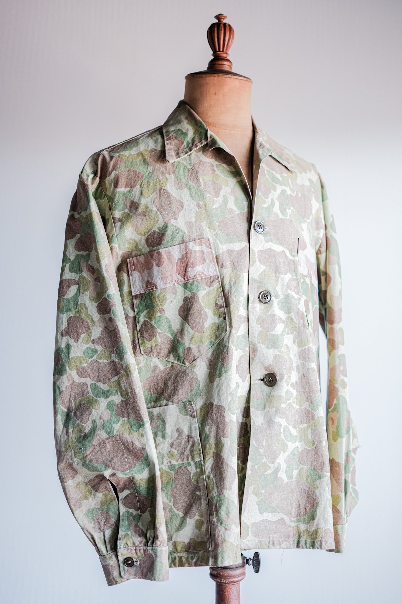 [~ 50's] American Vintage Occupation Taylor a fait une veste de camouflage en peau de grenouille "U.M.C Material"