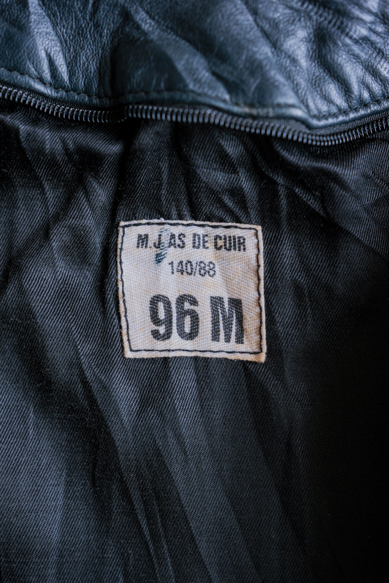 ［~70's］French Air Force Pilot Leather Jacket With Chin Strap Size.96M
