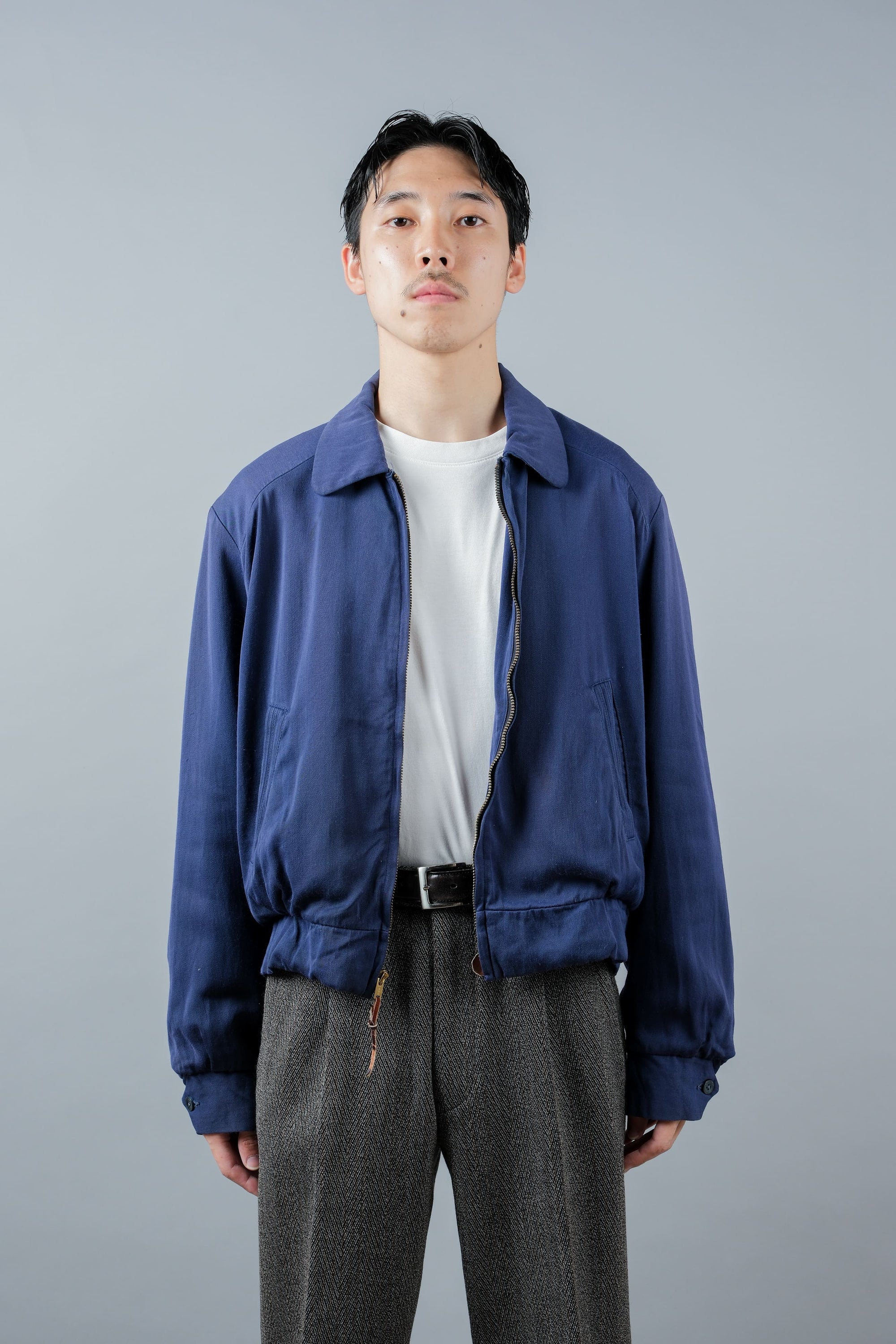 ［~50's］American Vintage Navy Rayon Gabardine Jacket