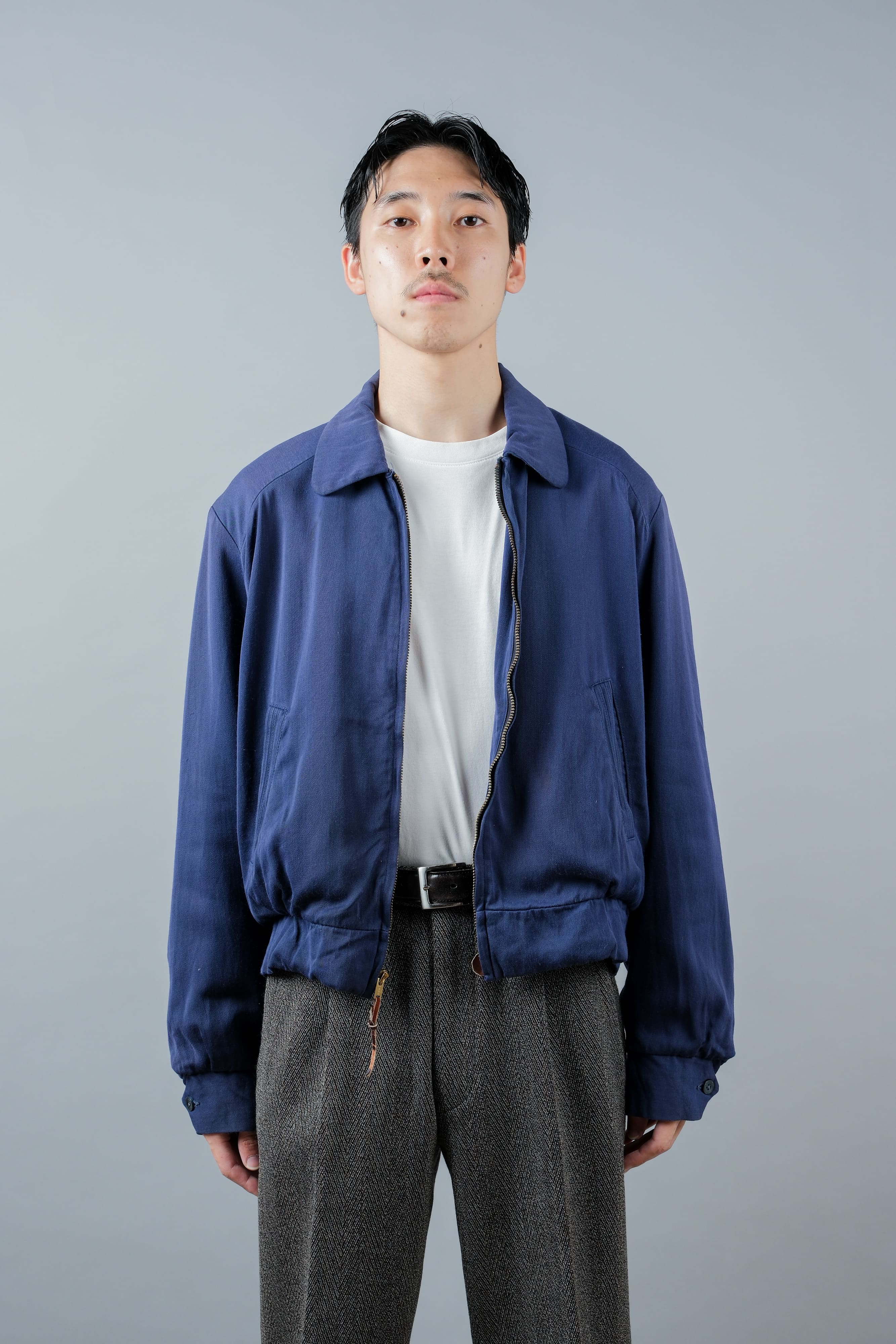 [~ 50's] American Vintage Navy Rayon Gabardine Jacket