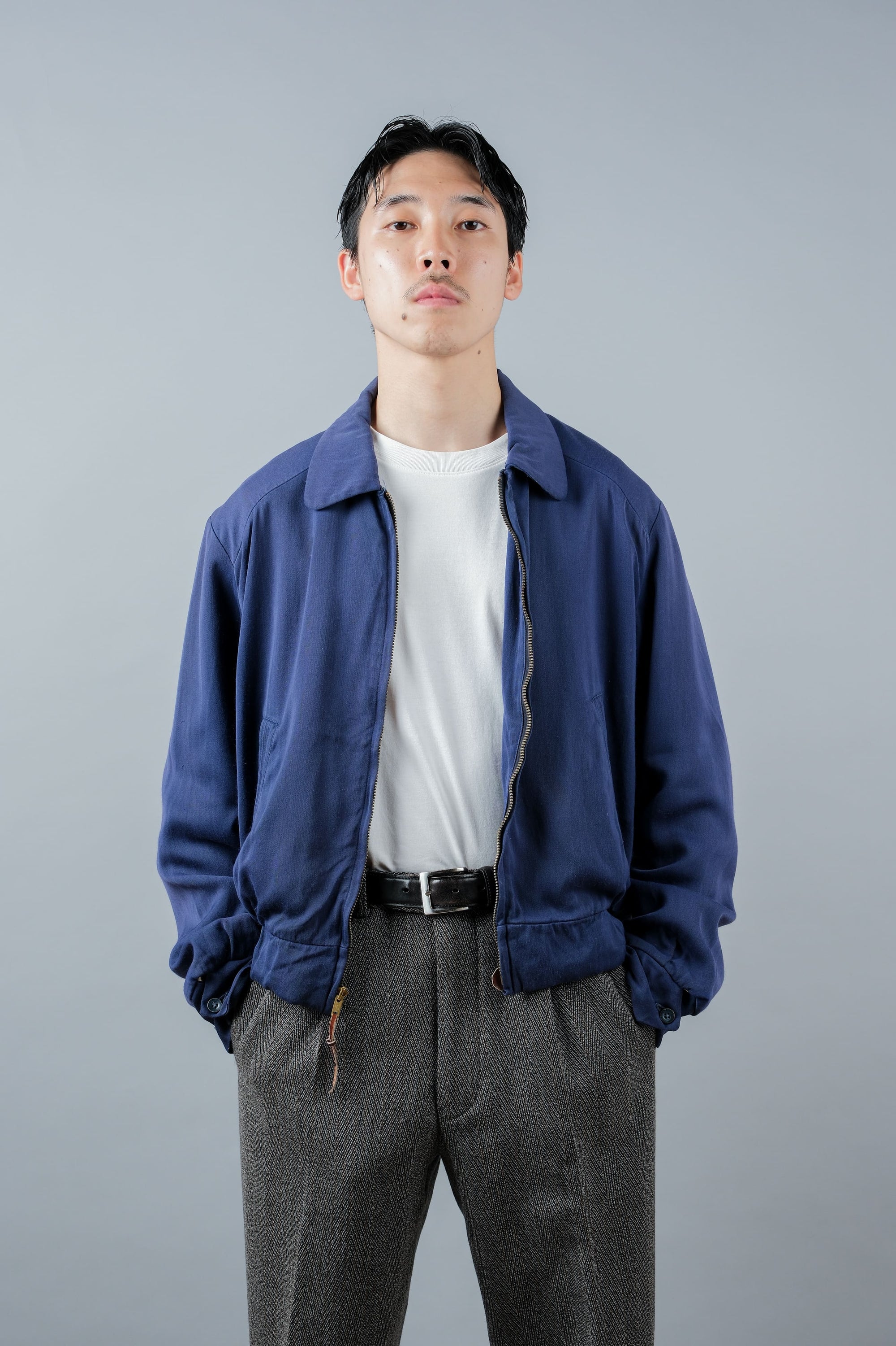 ［~50's］American Vintage Navy Rayon Gabardine Jacket