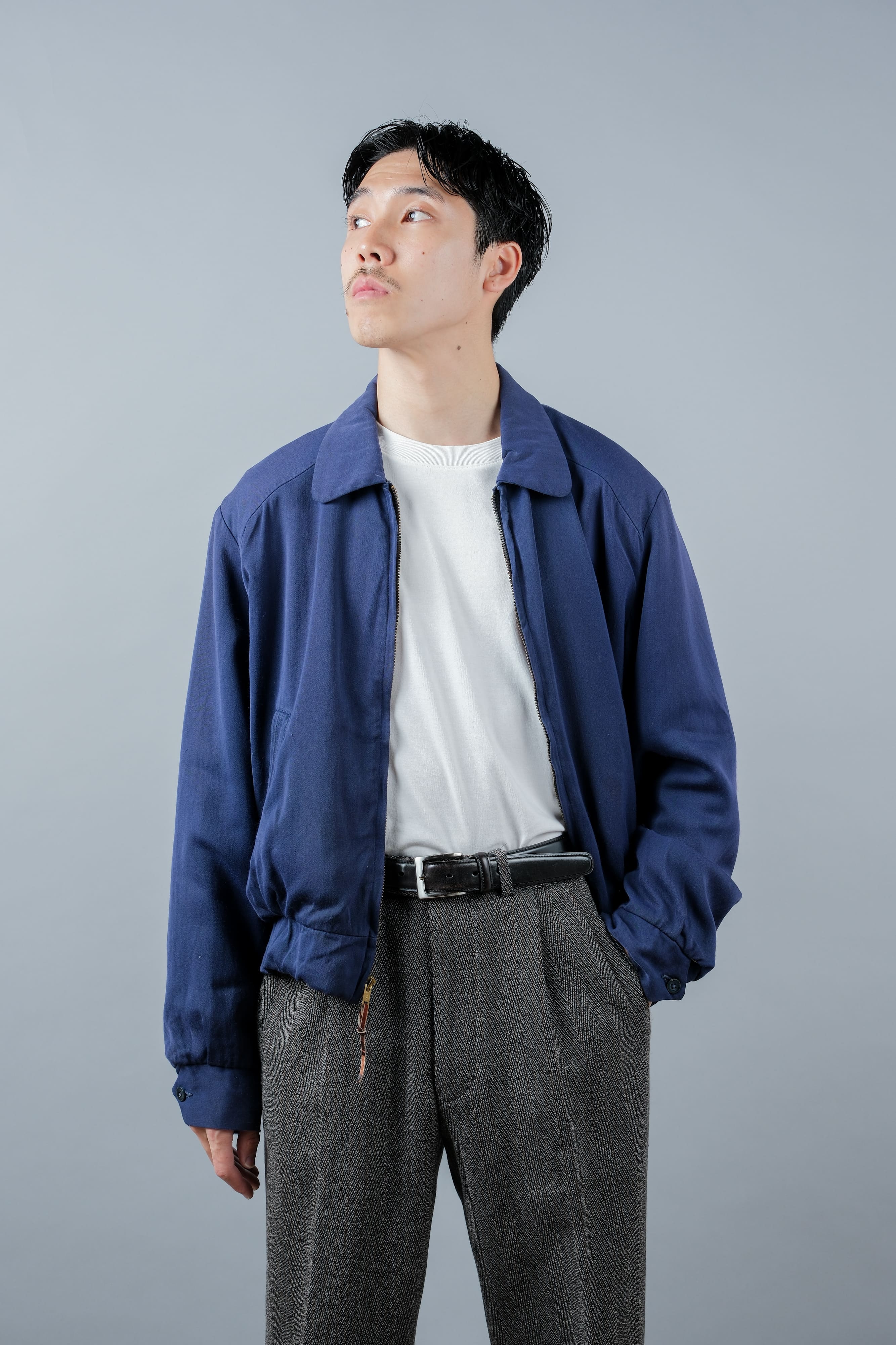 【~50's】American Vintage Navy Rayon Gabardine Jacket