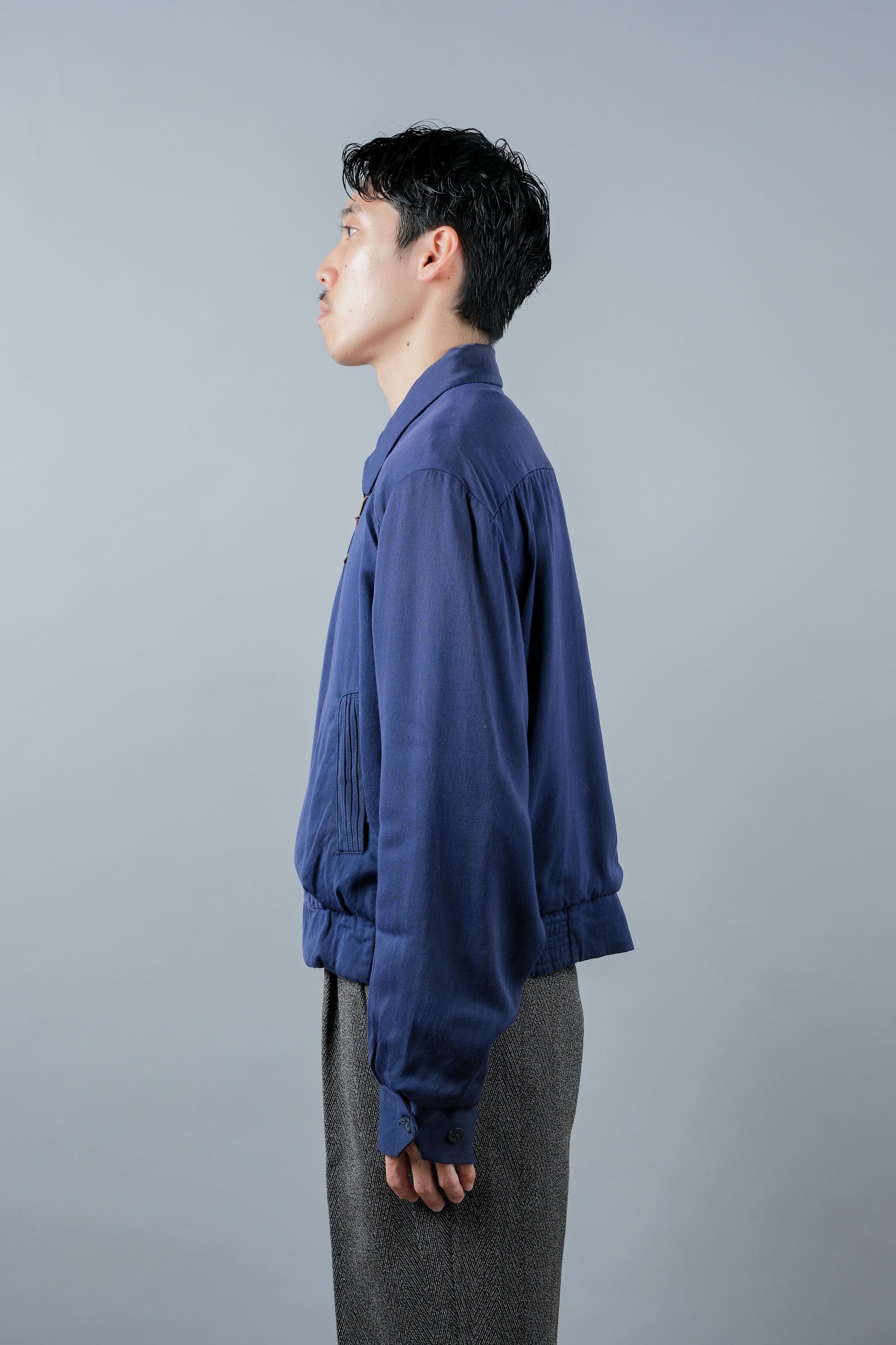［~50's］American Vintage Navy Rayon Gabardine Jacket