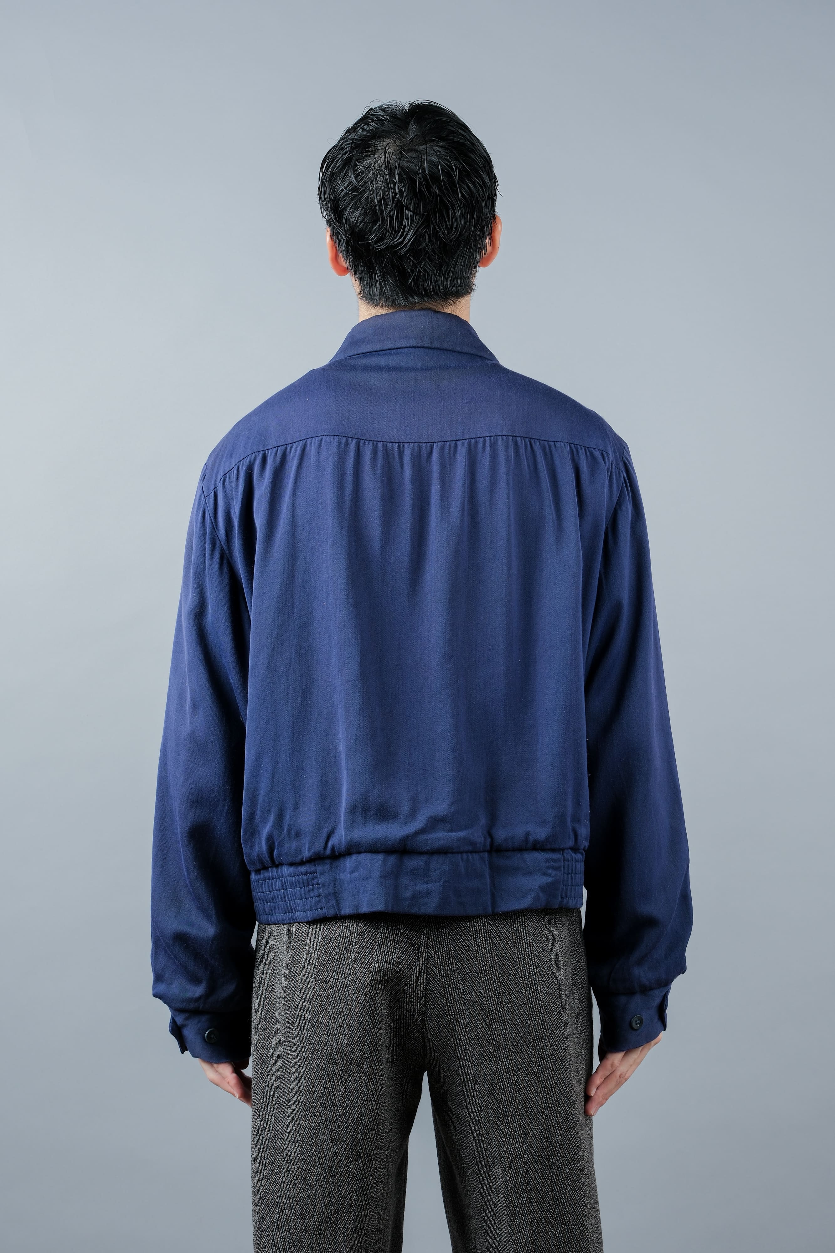 【~50's】American Vintage Navy Rayon Gabardine Jacket