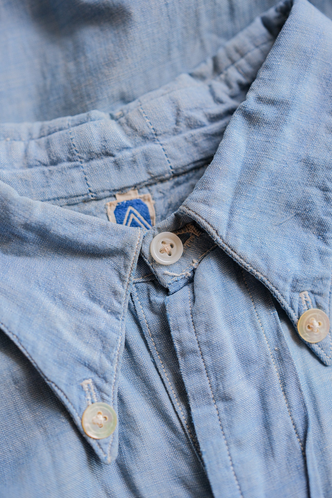 ［~40's］French Vintage Chambray Grandpa Shirt