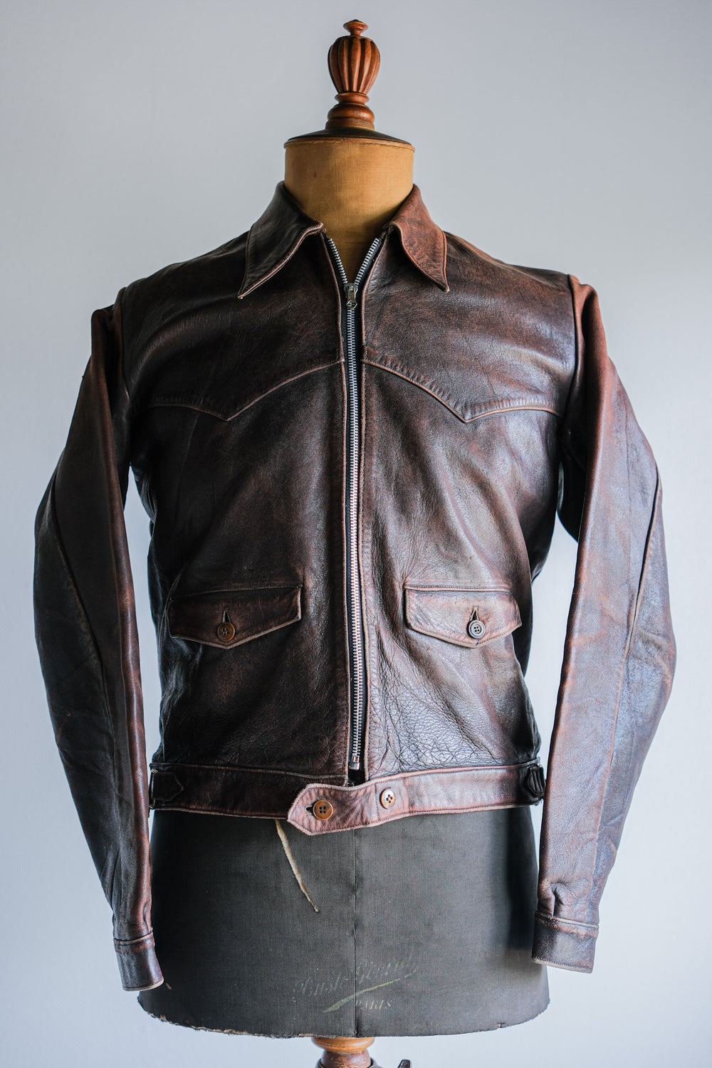 ［~40's］French Vintage Leather Cyclist Jacket