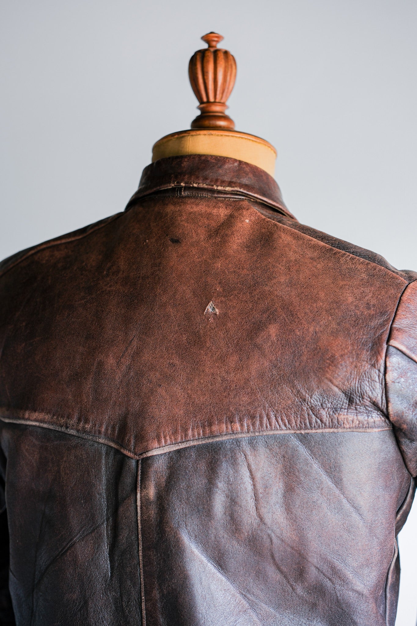 【~40's】French Vintage Leather Cyclist Jacket