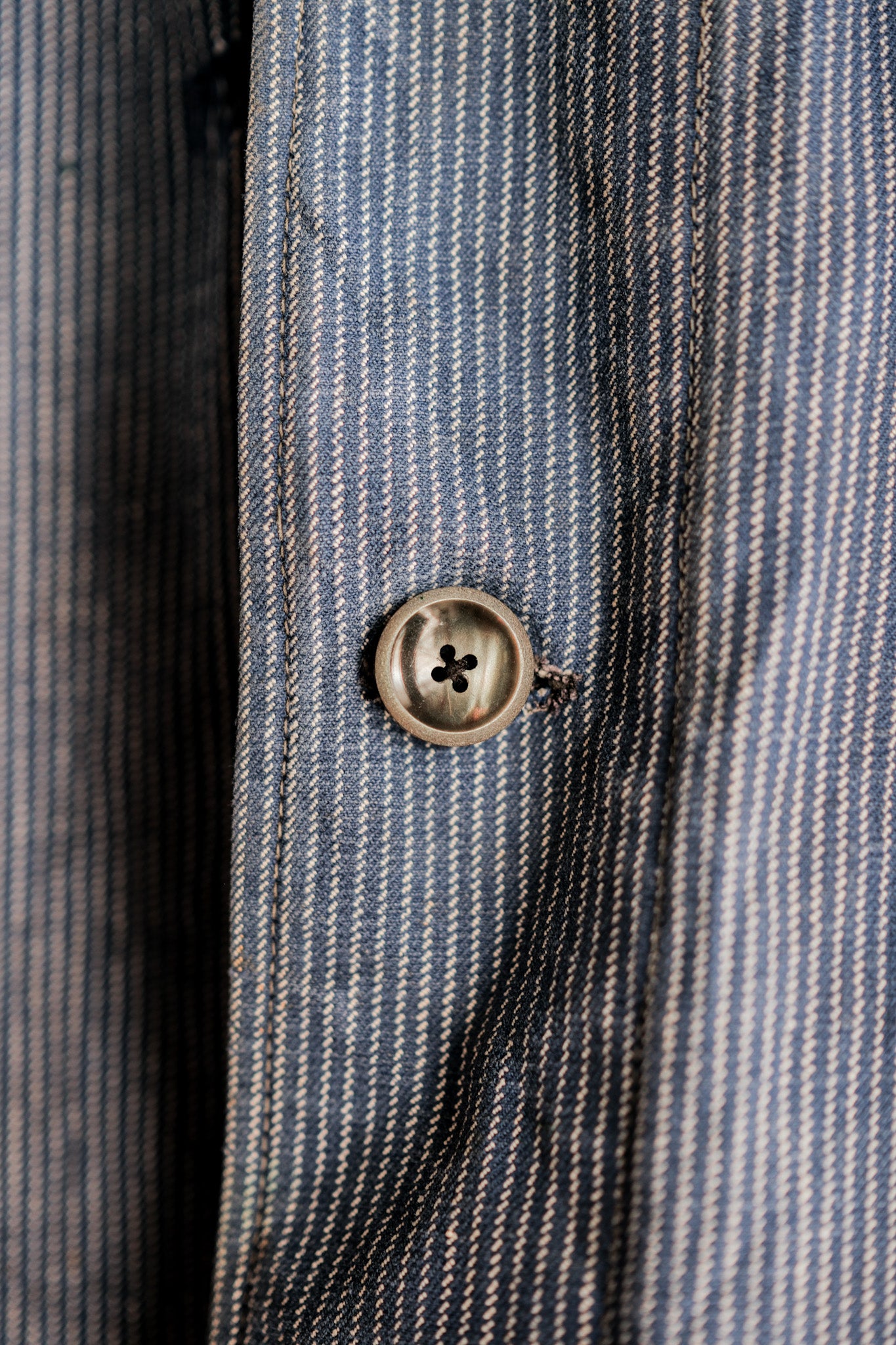 【~40's】Italian Vintage Cotton Striped Work Jacket